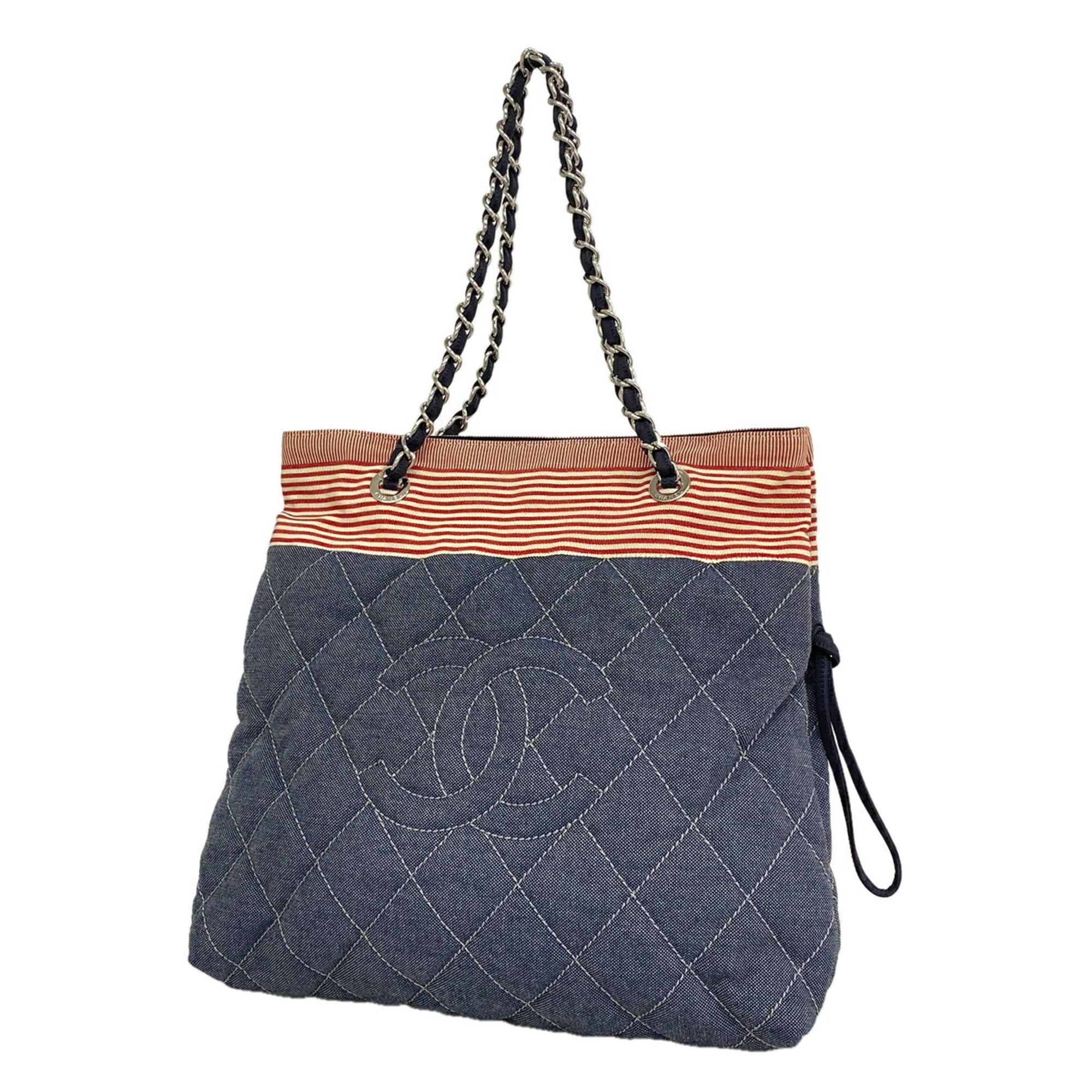Chanel Navy Canvas Tote Bag (Pre-Owned)