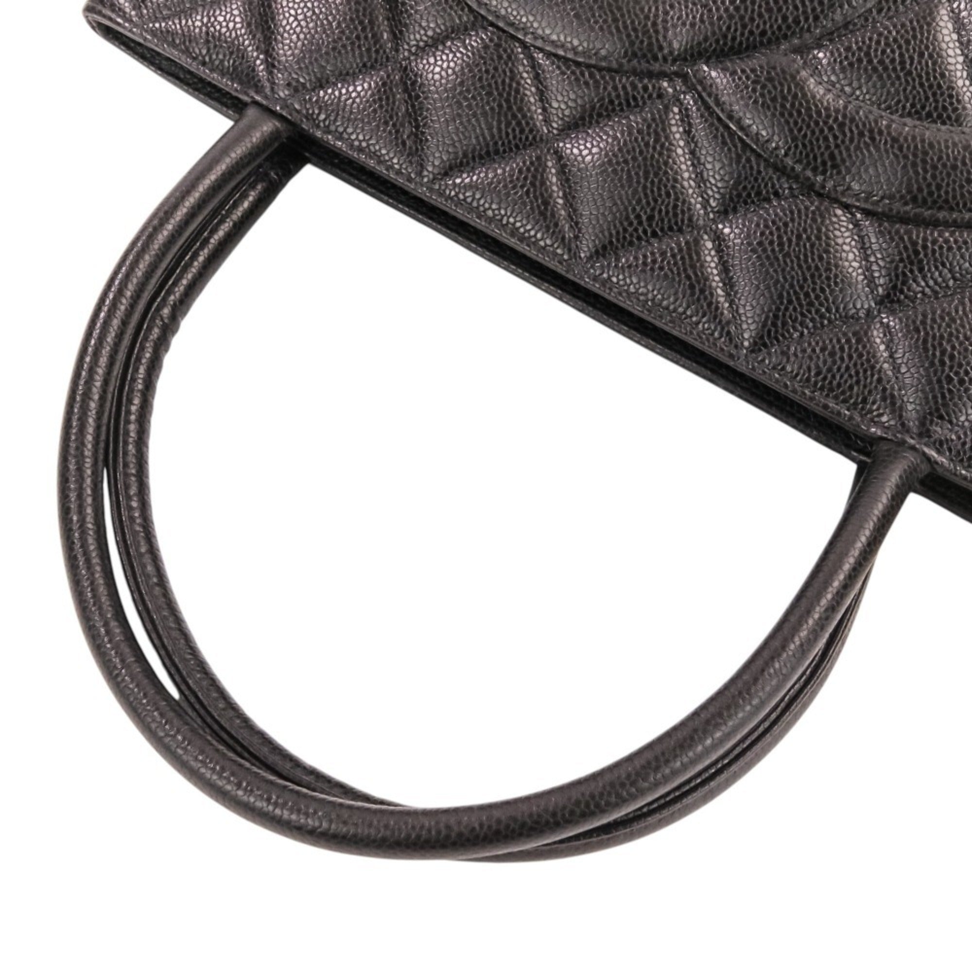 Chanel Matelasse Black Grained Calfskin Handbag Tote Bag (Pre-Owned)