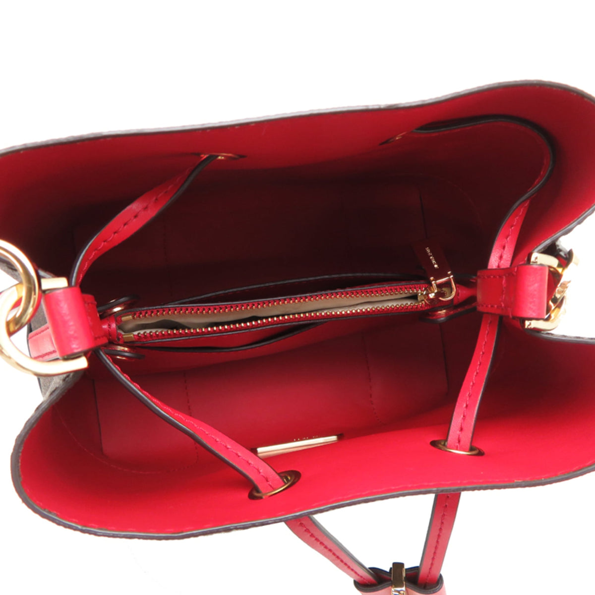 Michael Kors Brown Red Color Pvc Leather Handbag (Pre-Owned)