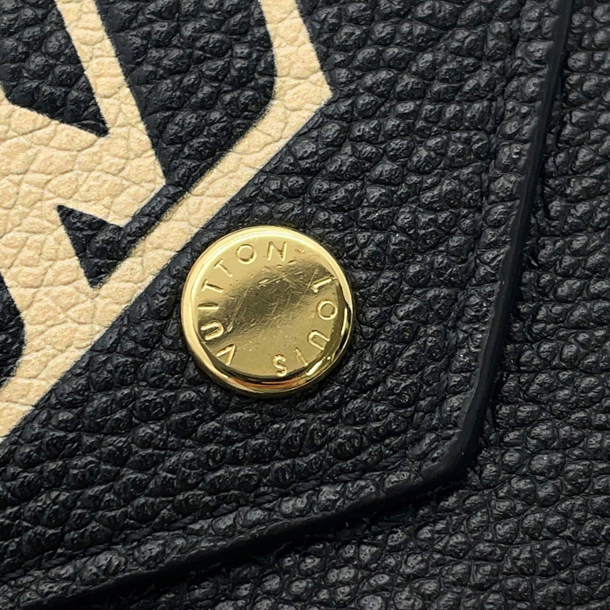 Louis Vuitton Monogram Empreinte Beige Noir Monogram Empreinte Wallet (Tri-Fold) (Pre-Owned)