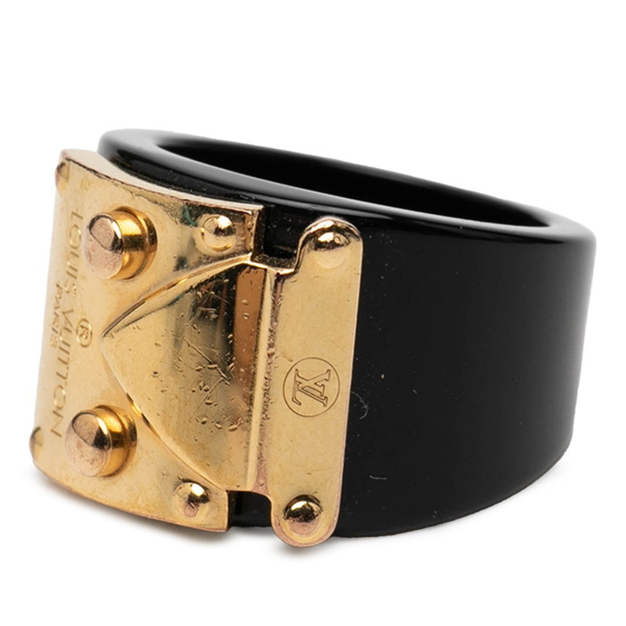 Louis Vuitton Black Plastic Band Ring (Pre-Owned)