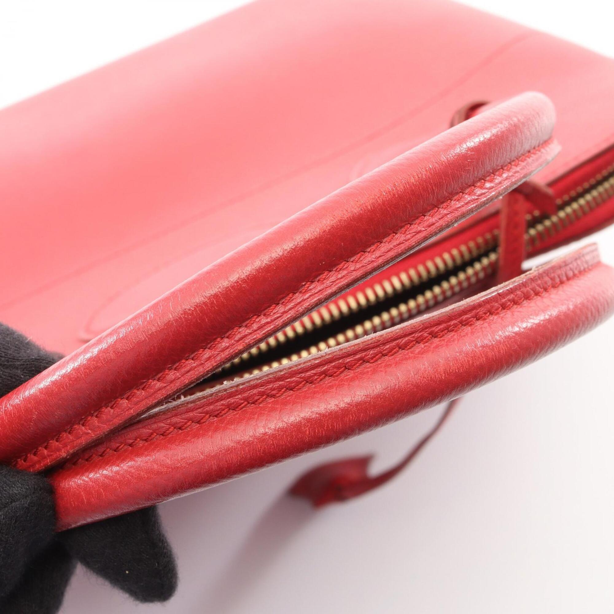 Hermes Red Color Courchevel Leather Handbag (Pre-Owned)