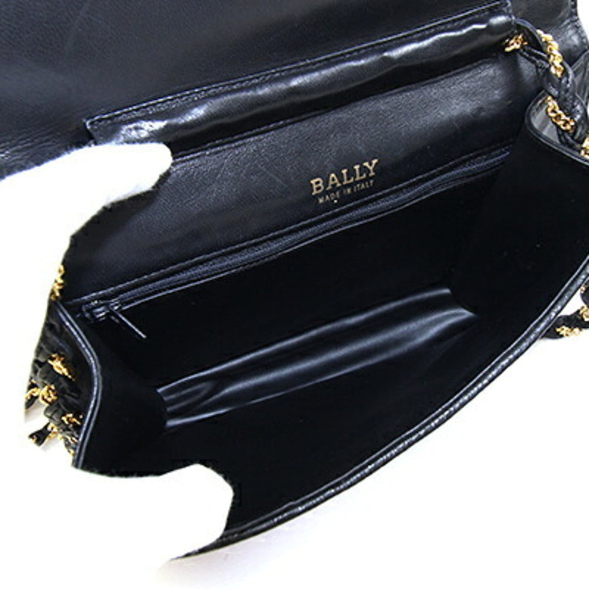 Bally Black Red Color Leather Handbag (Pre-Owned)