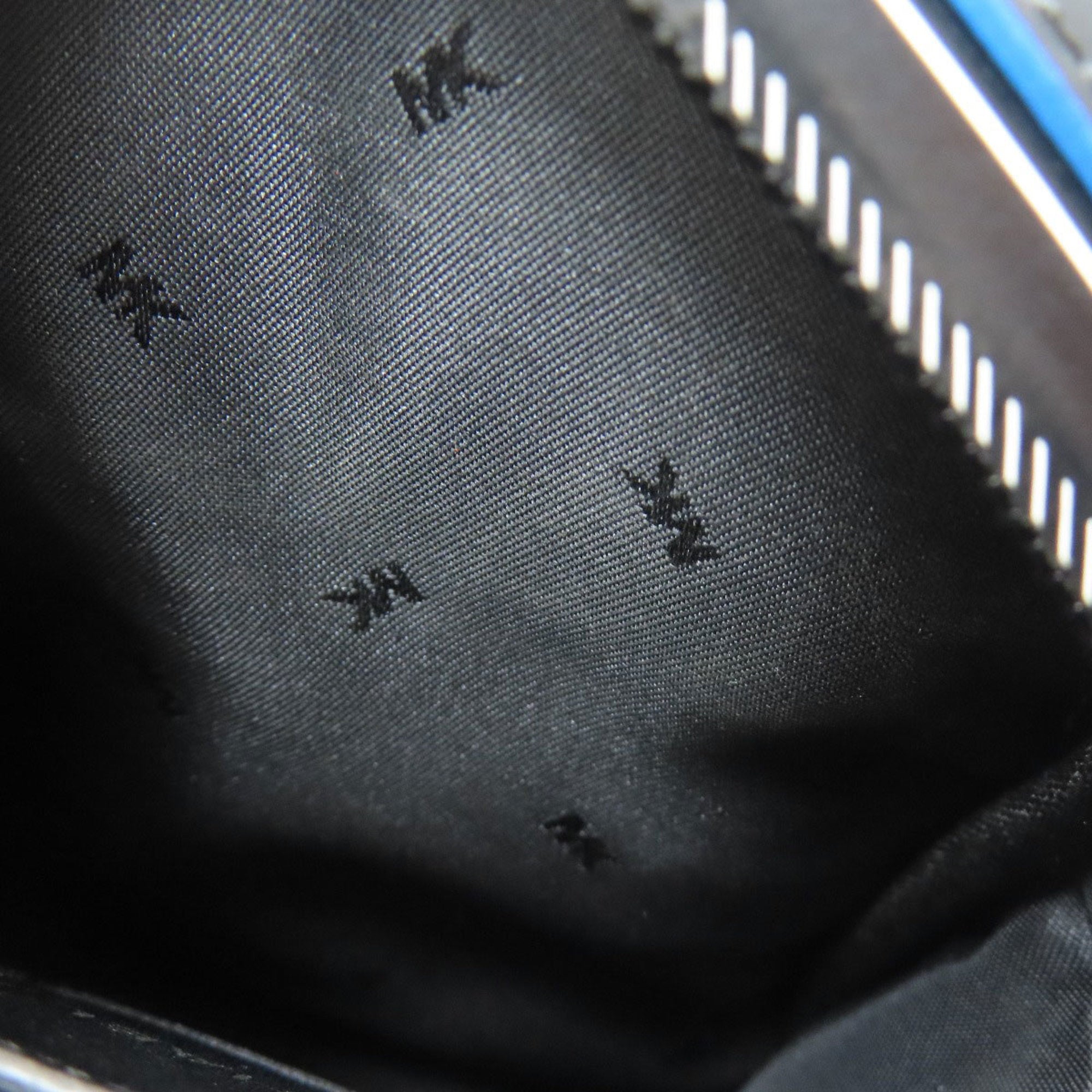 Michael Kors Black Blue Leather Nylon Shoulder Bag (Pre-Owned)