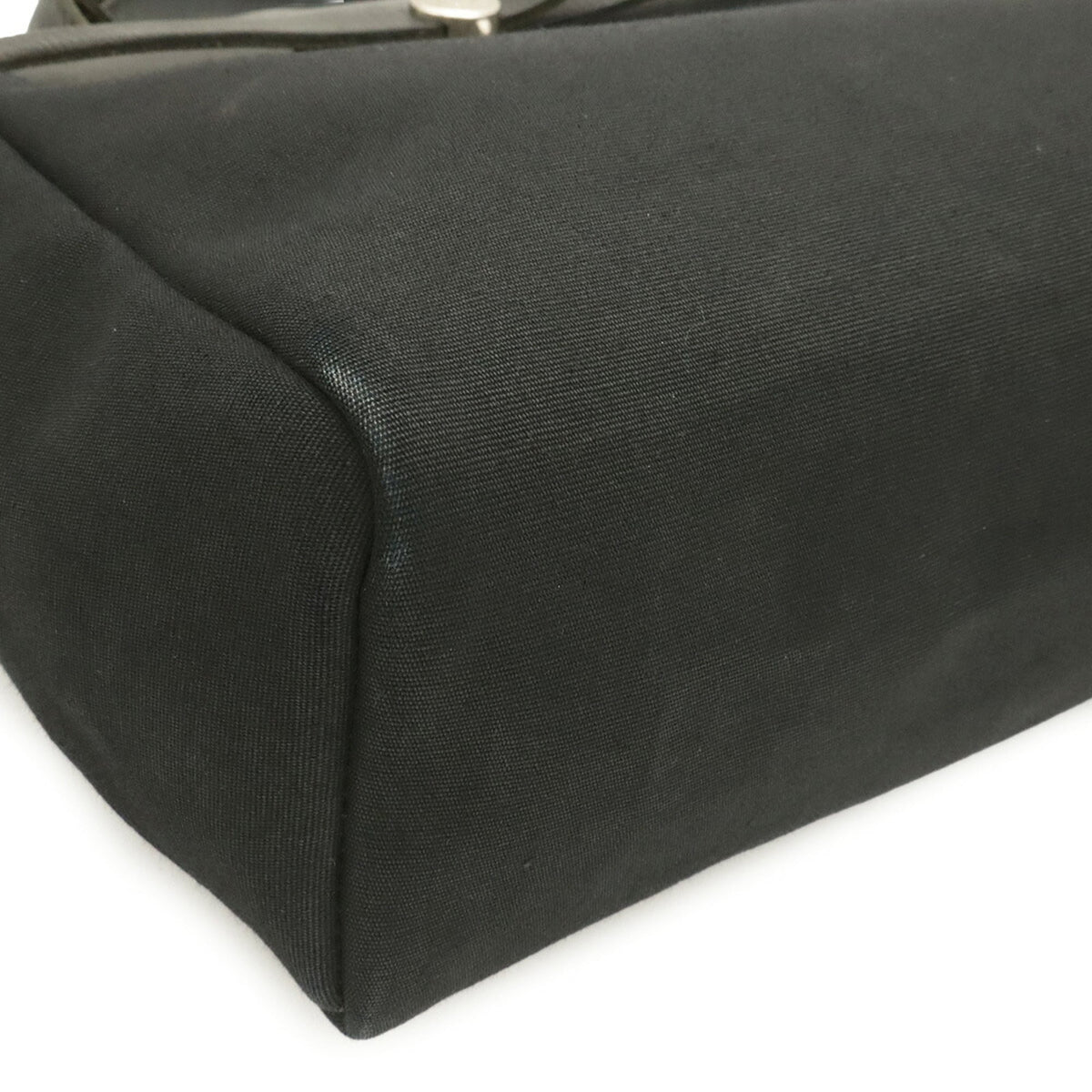 Hermes Black Natural Toile Officier Handbag Shoulder Bag (Pre-Owned)