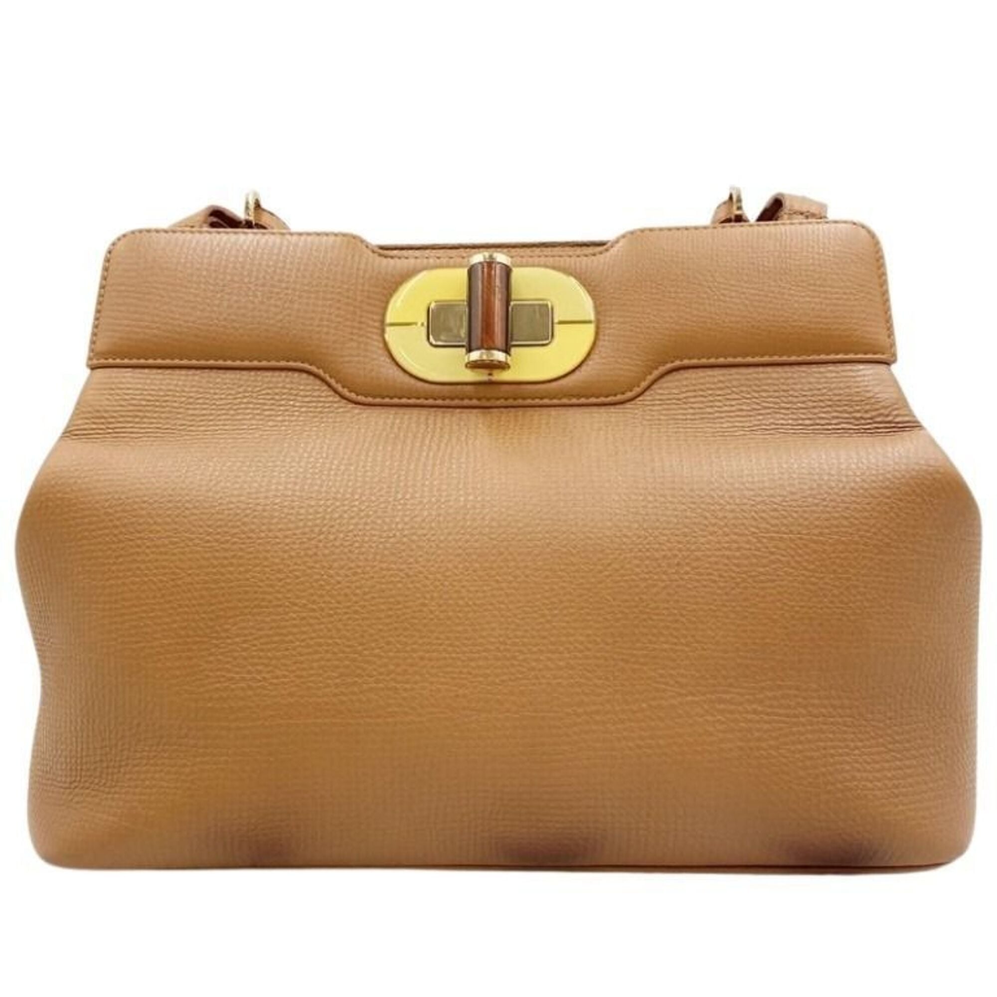 Bvlgari Beige Leather Handbag (Pre-Owned)