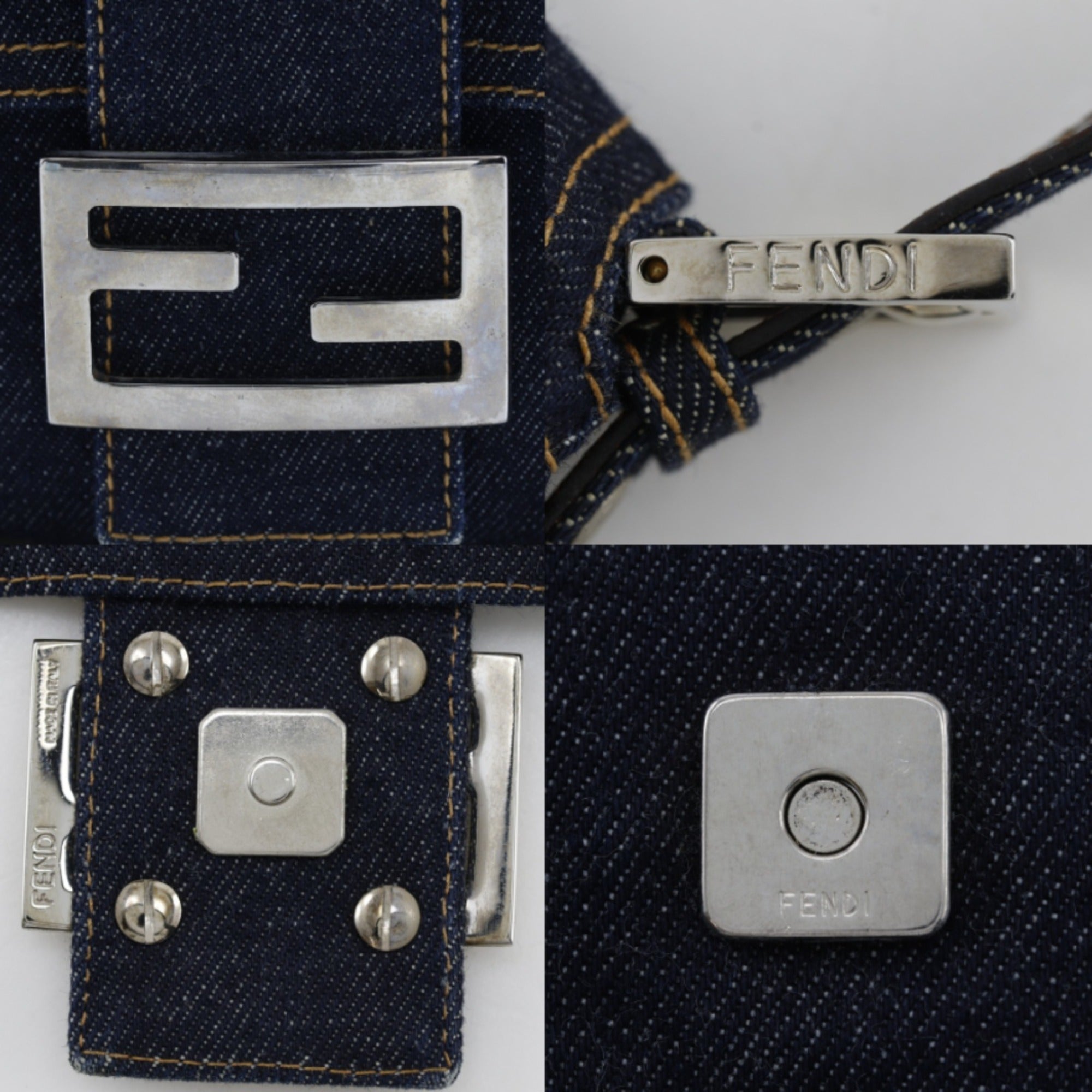 Fendi Navy Denim Shoulder Bag (Pre-Owned)