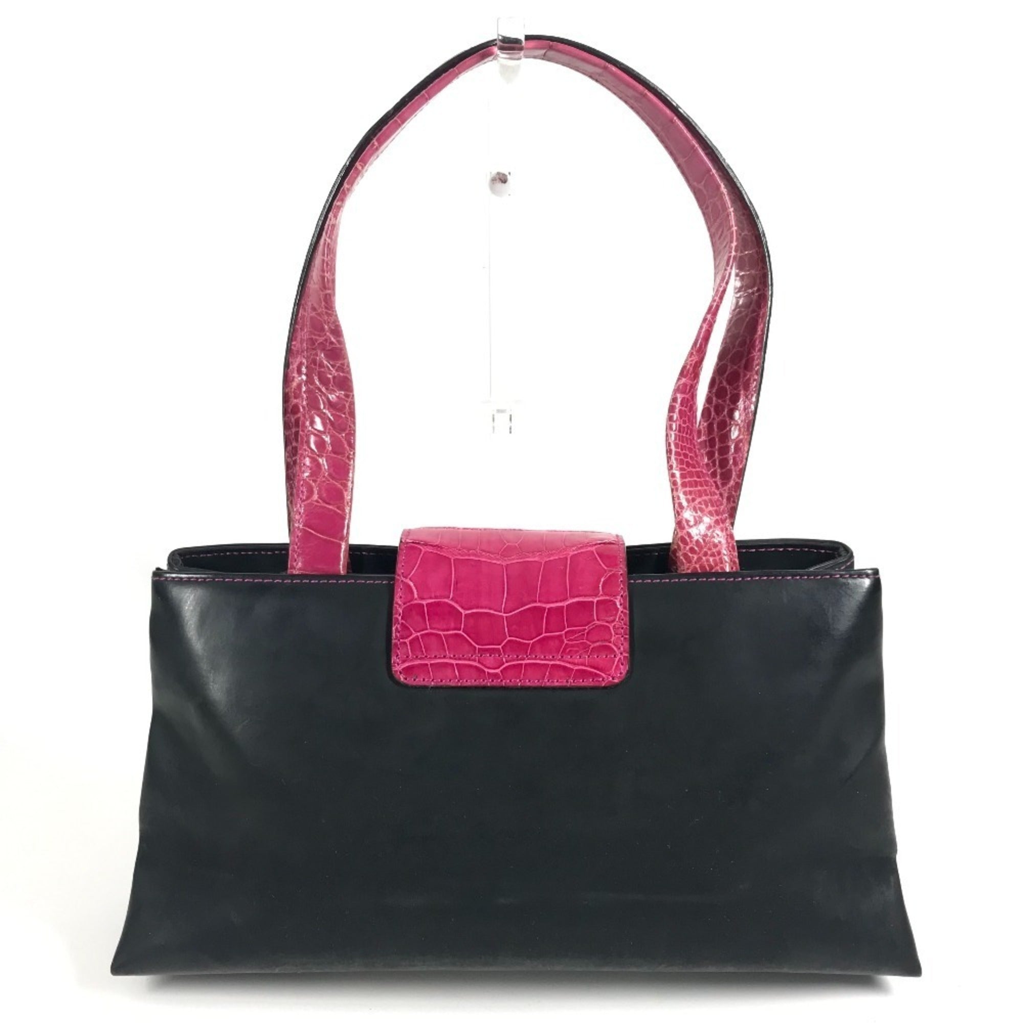 Bvlgari Black Pink Rubber Leather Handbag Shoulder Bag (Pre-Owned)
