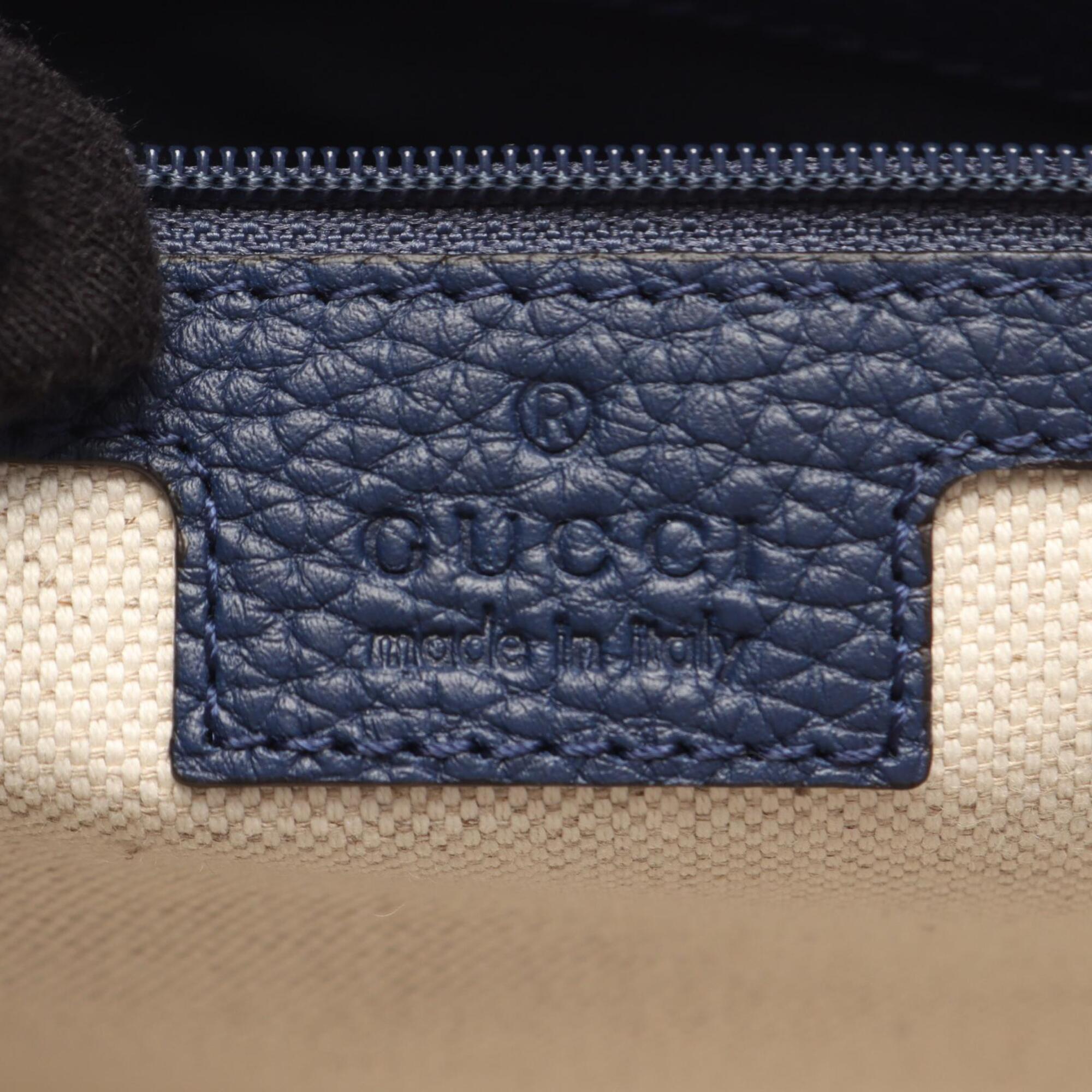 Gucci Blue Leather Clutch Bag Handbag Pouch (Pre-Owned)