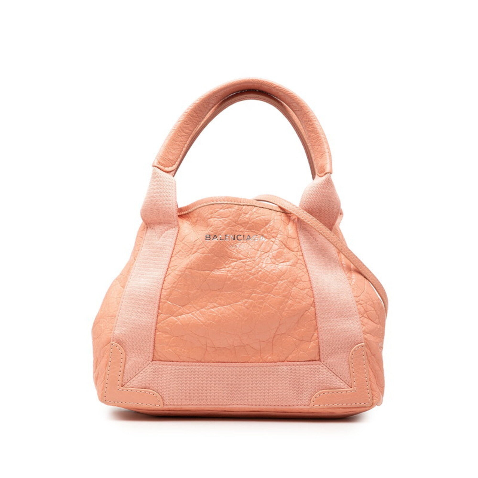 Balenciaga Pink Leather Canvas Handbag Shoulder Bag (Pre-Owned)
