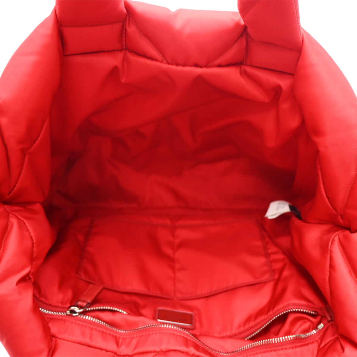 Prada Red Color Nylon Tote Bag (Pre-Owned)