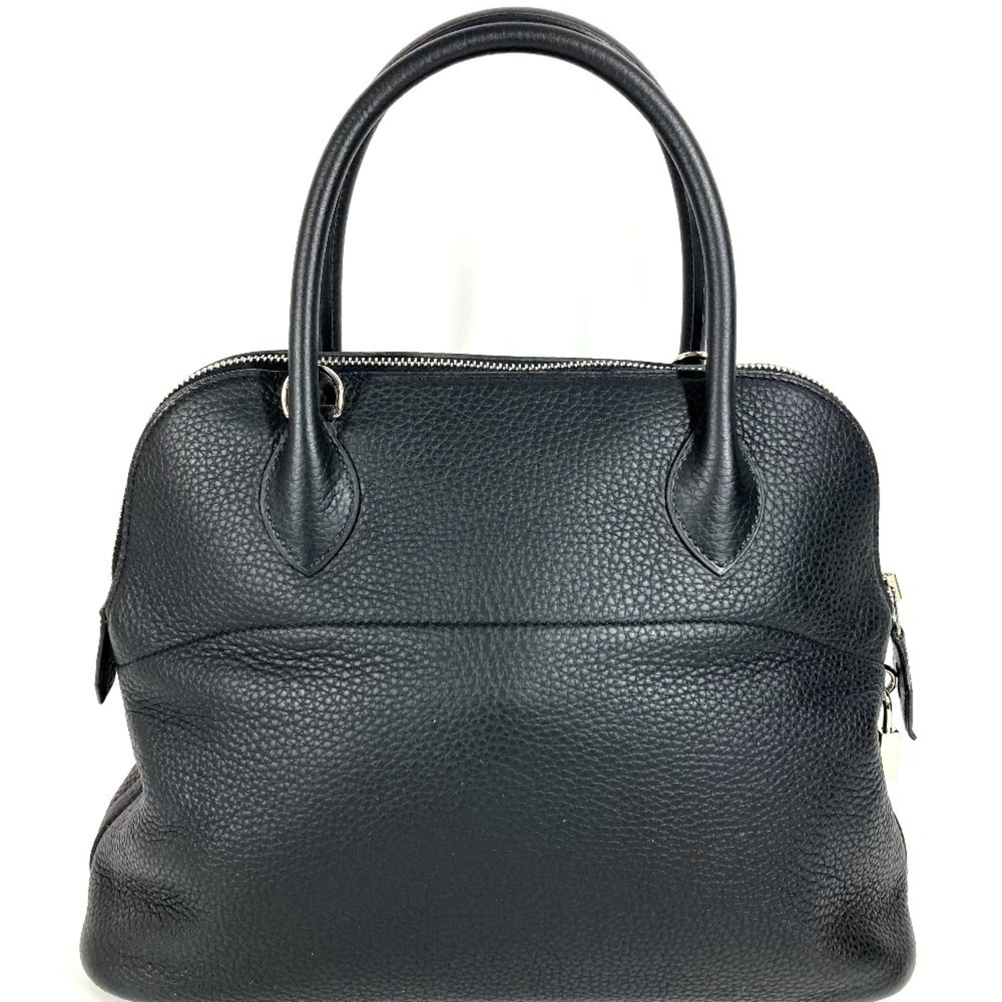 Hermes Black Taurillon Clemence Leather Handbag Shoulder Bag Tote Bag (Pre-Owned)