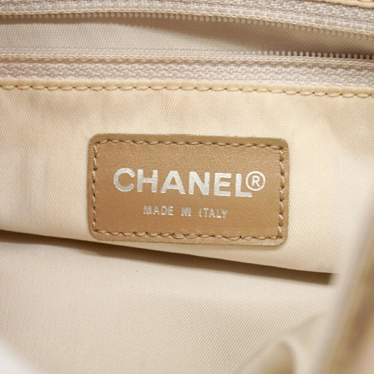 Chanel Beige Nylon Canvas Tote Bag (Pre-Owned)