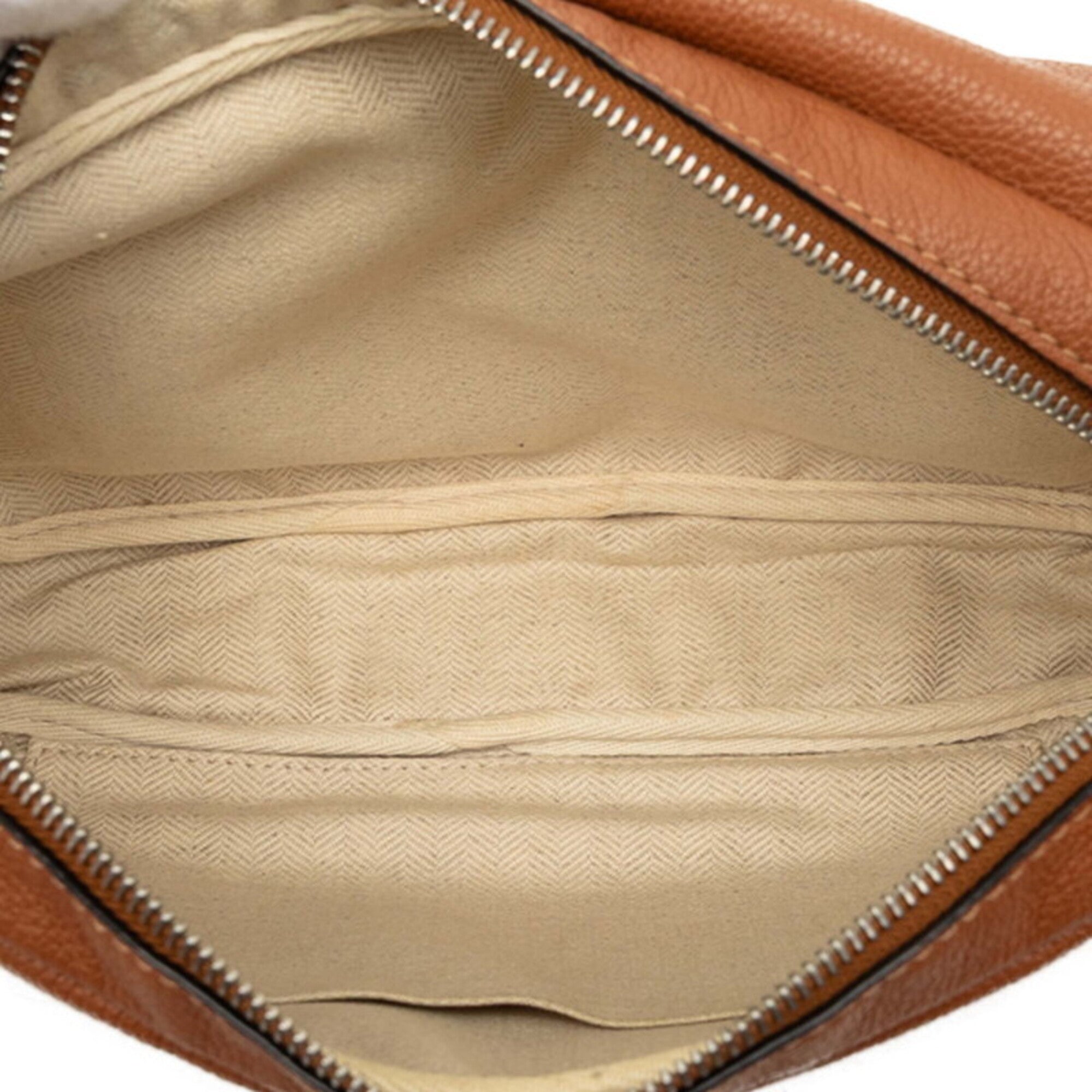 Loewe Brown Leather Messenger Bag Shoulder Bag (Pre-Owned)