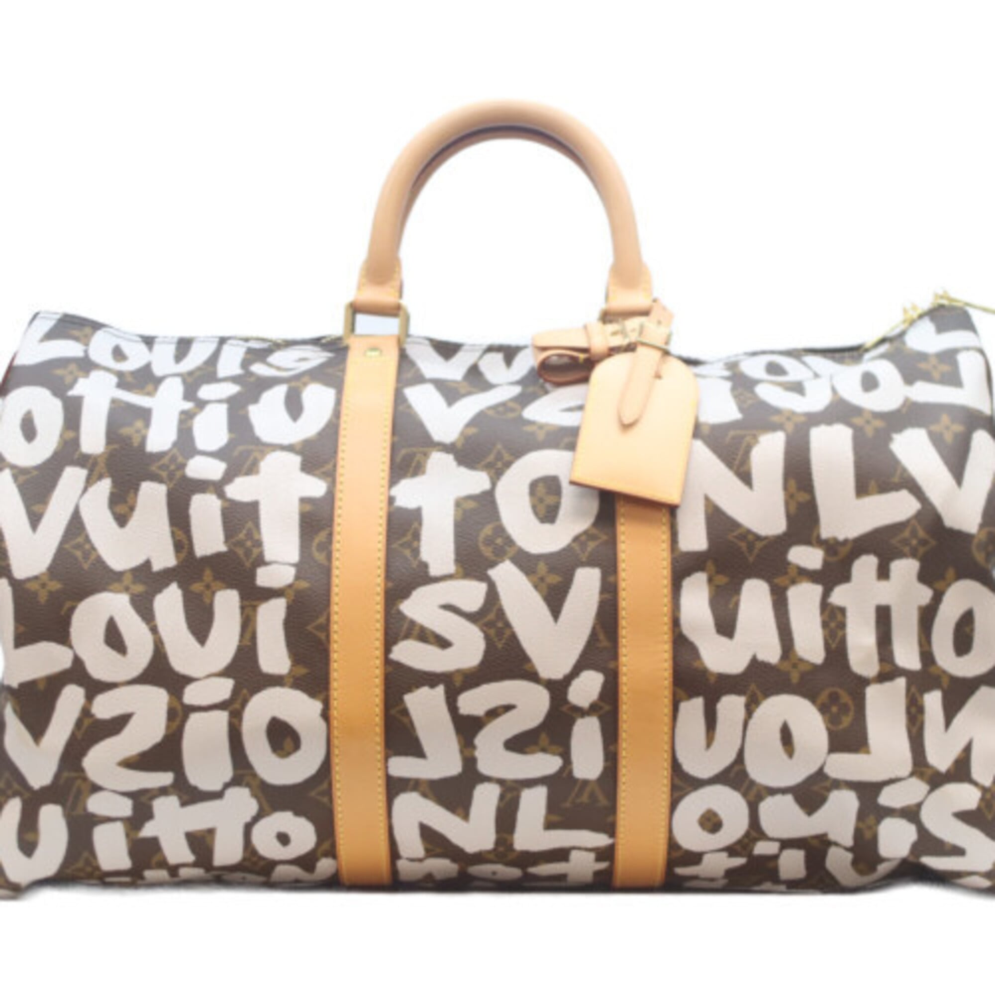 Louis Vuitton Monogram White Monogram Graffiti Boston Bag (Pre-Owned)
