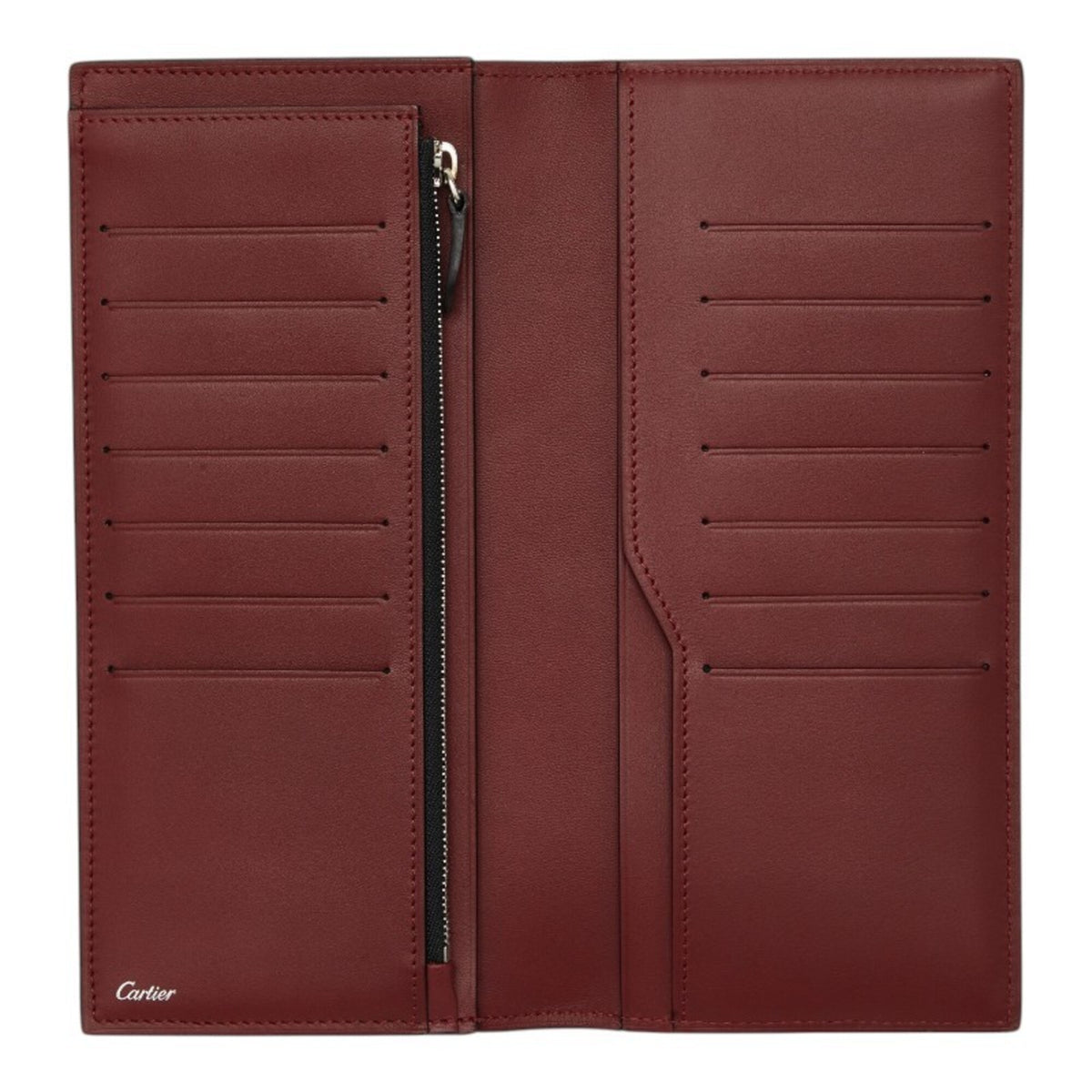 Cartier Black Leather Long Wallet (Bi-Fold) (Pre-Owned)