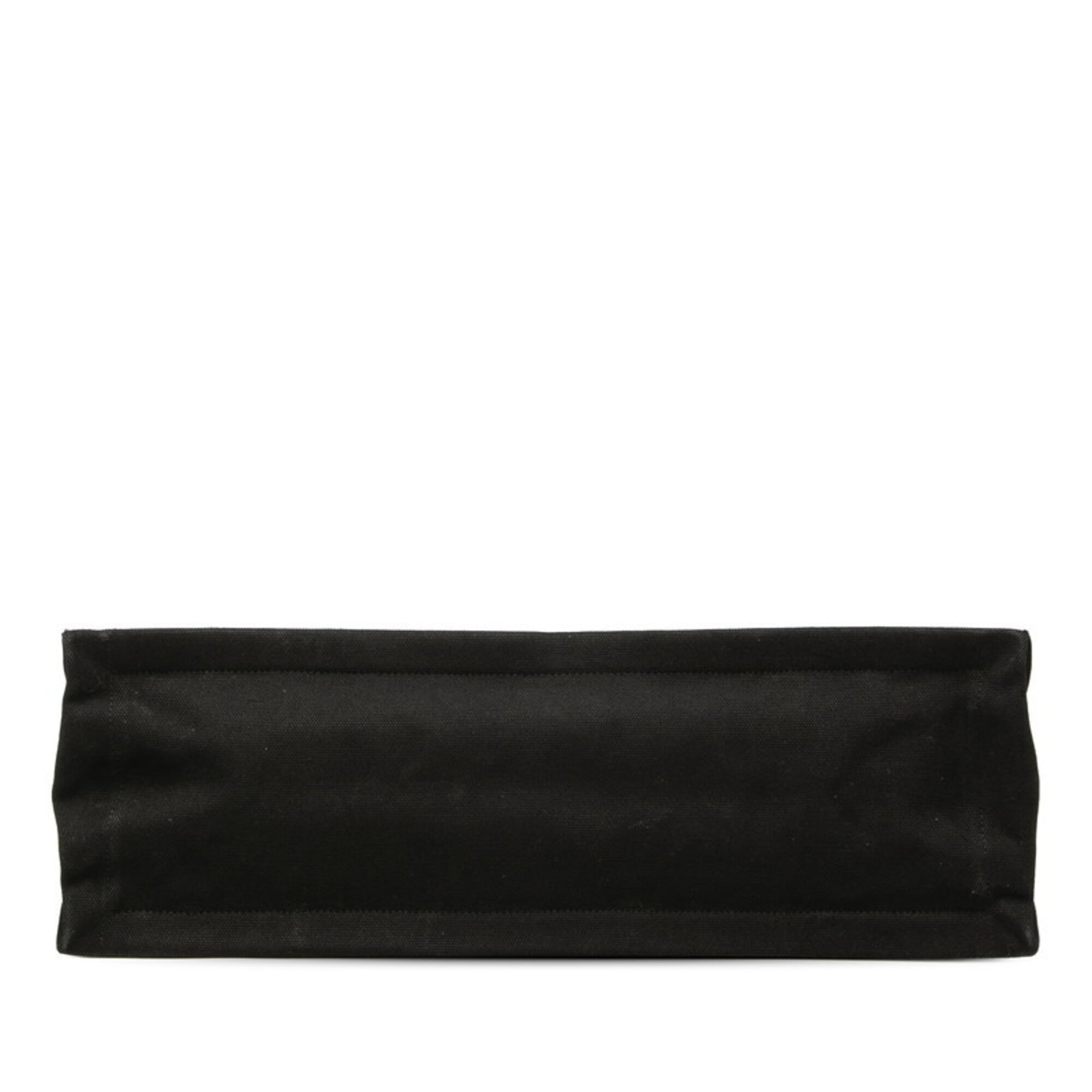 Saint Laurent Black Canvas Leather Handbag Tote Bag (Pre-Owned)