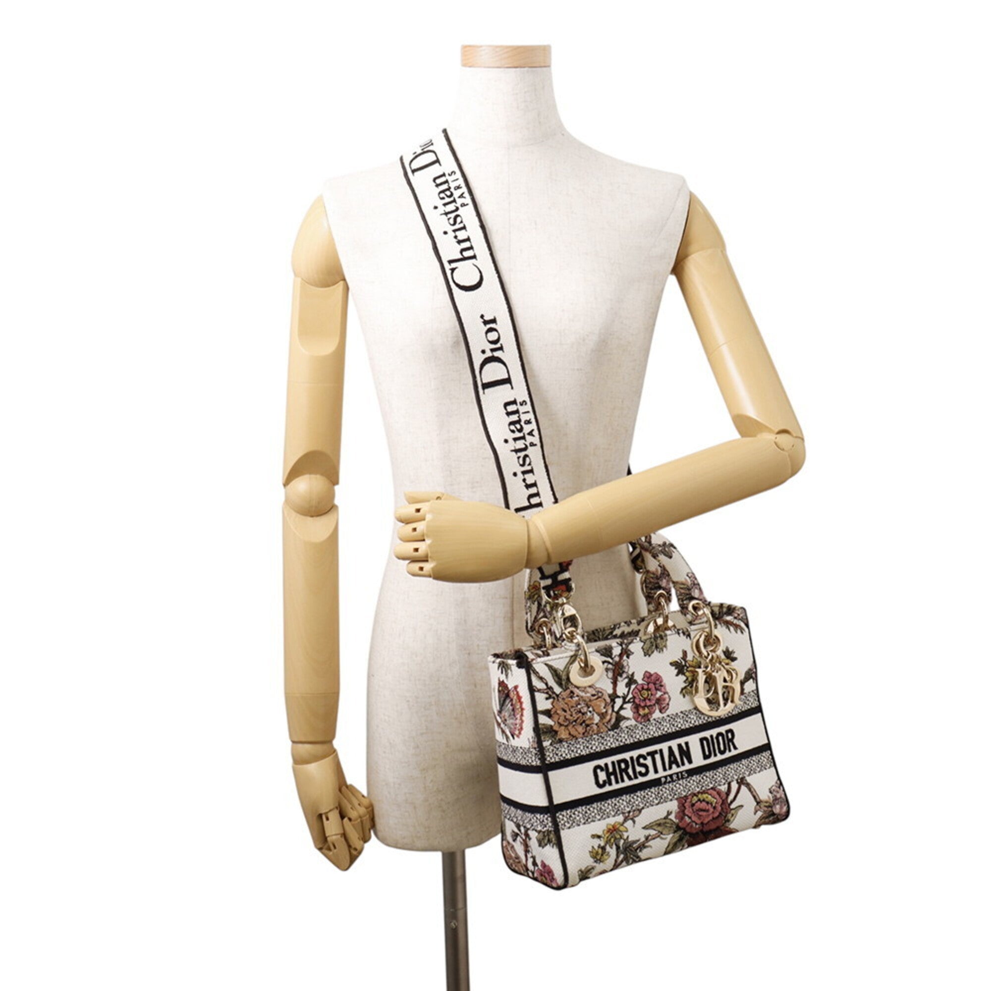 Christian Dior Multi-Color White Canvas Handbag (Pre-Owned)