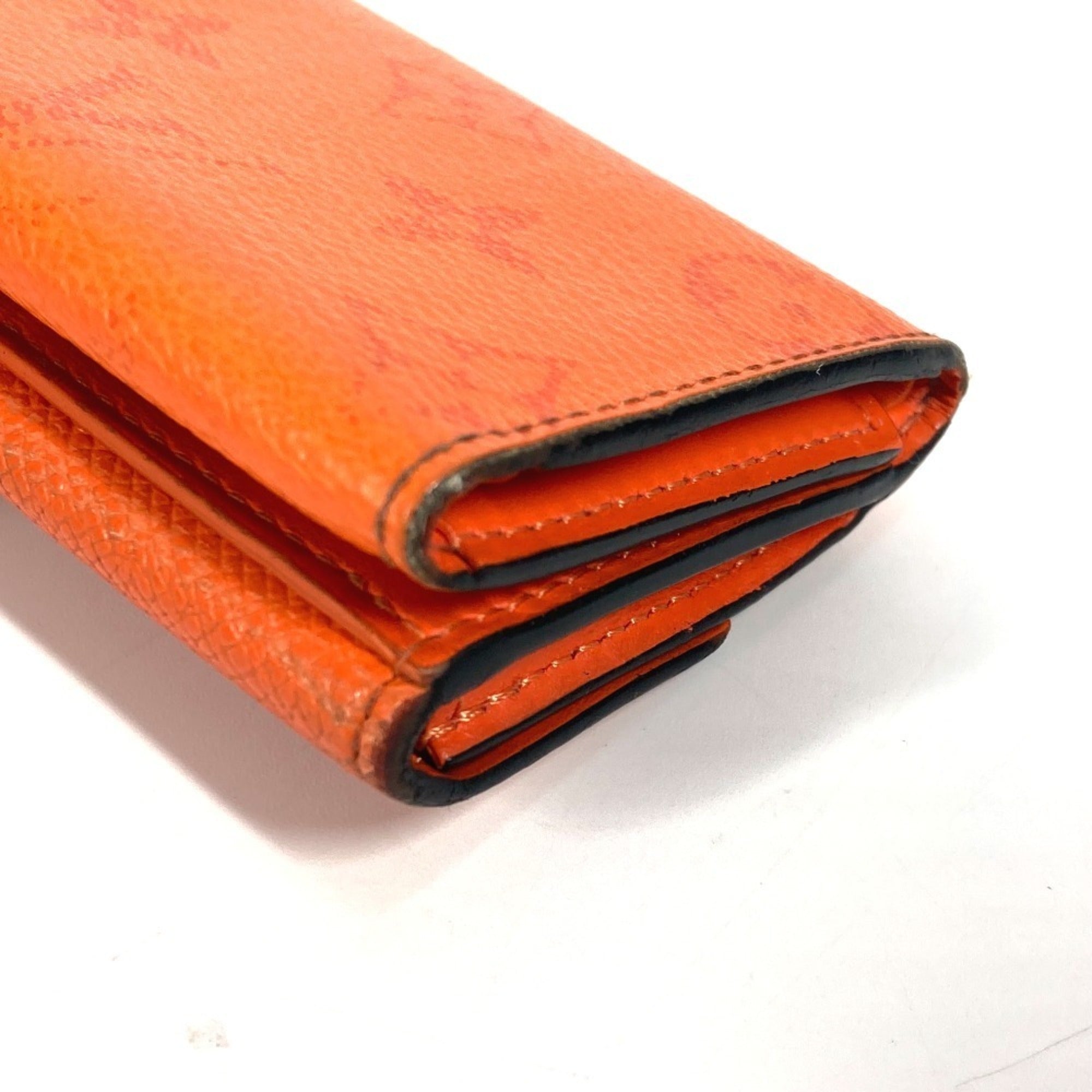 Louis Vuitton Taigarama Orange Taiga Leather Monogram Wallet (Tri-Fold) (Pre-Owned)