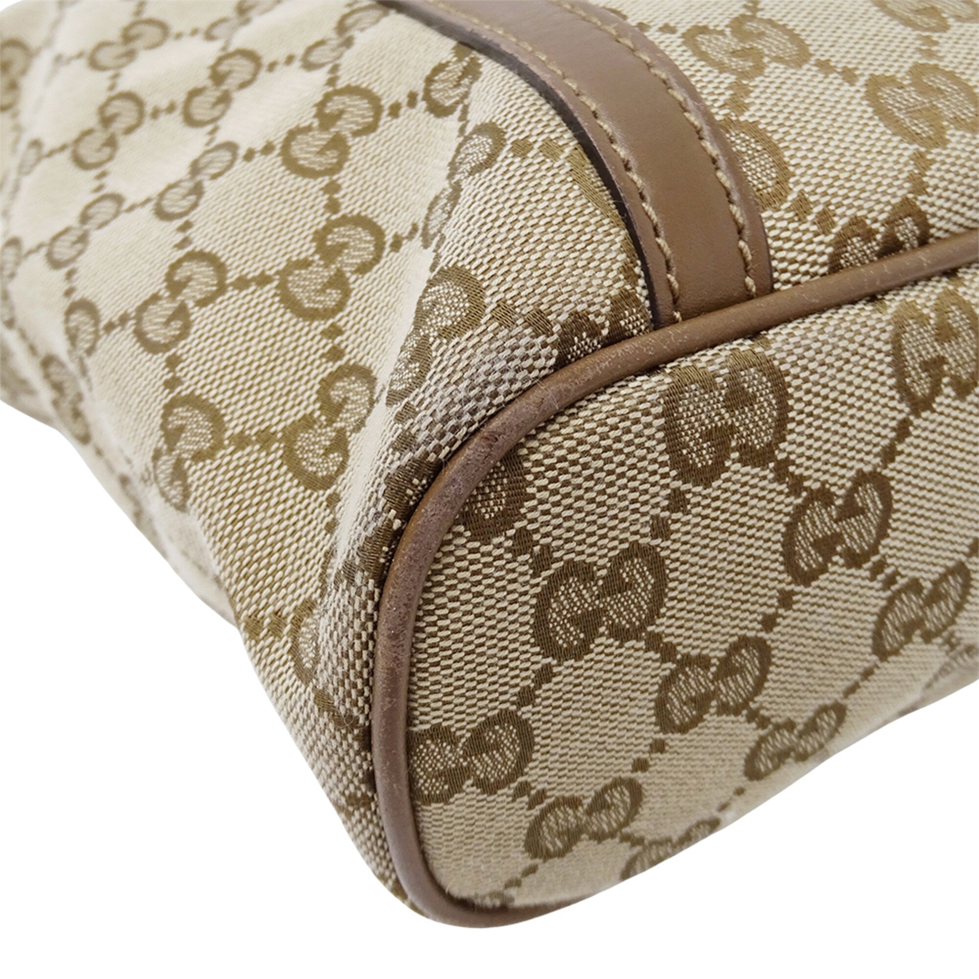 Gucci Beige Brown Gg Canvas Handbag Shoulder Bag Tote Bag (Pre-Owned)