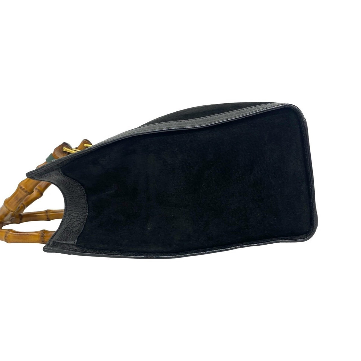 Gucci Black Suede Leather Handbag Tote Bag (Pre-Owned)