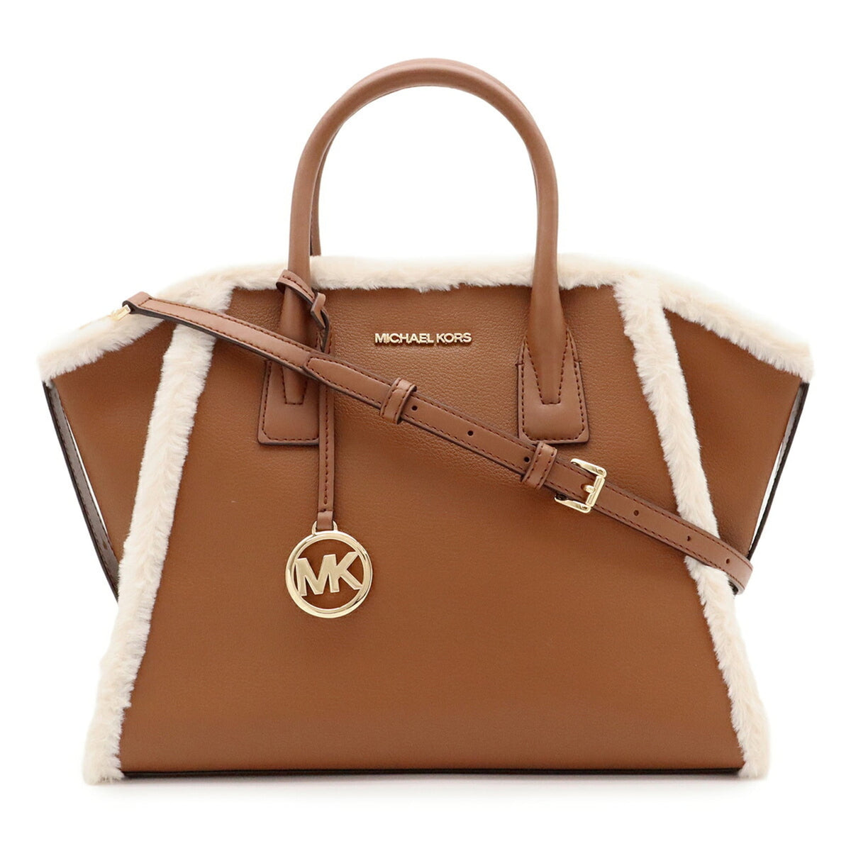 Michael Kors Brown White Leather Handbag (Pre-Owned)