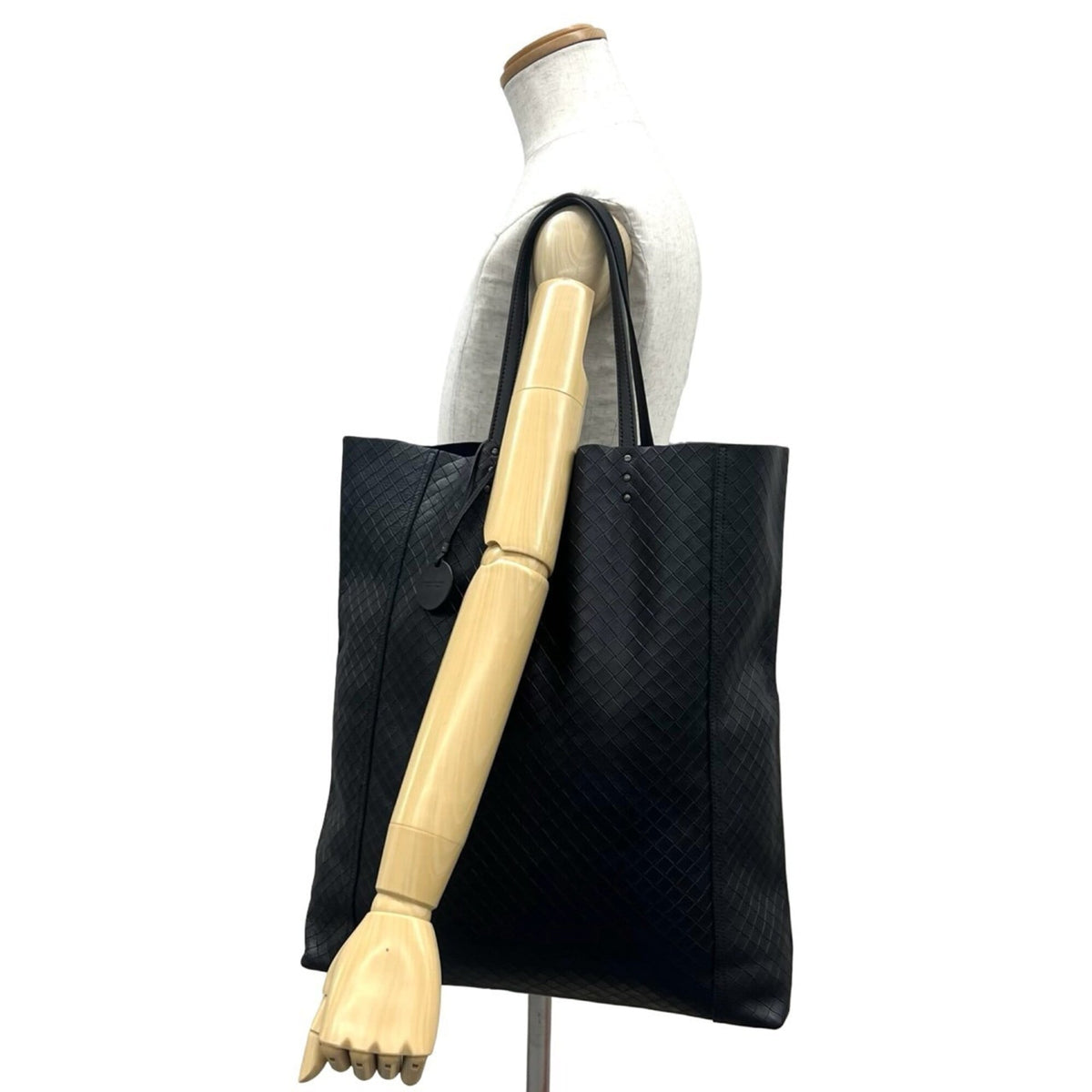 Bottega Veneta Black Leather Handbag Tote Bag (Pre-Owned)