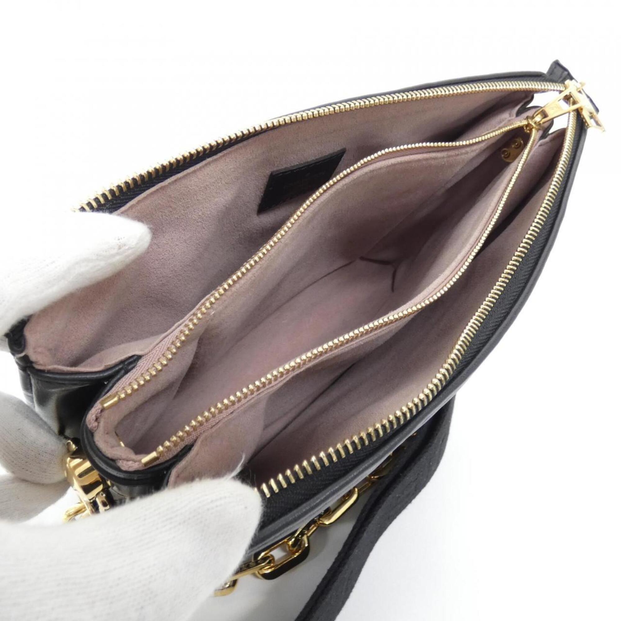 Louis Vuitton Black Leather Shoulder Bag (Pre-Owned)