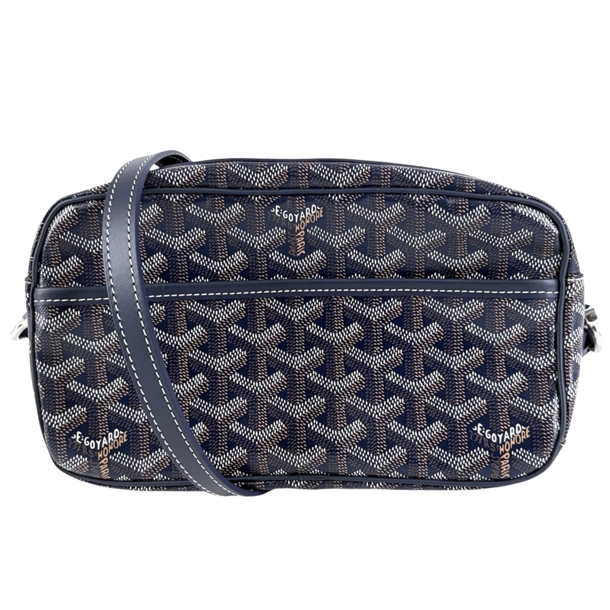 Goyard Navy White Coated Canvas Shoulder Bag (Pre-Owned)