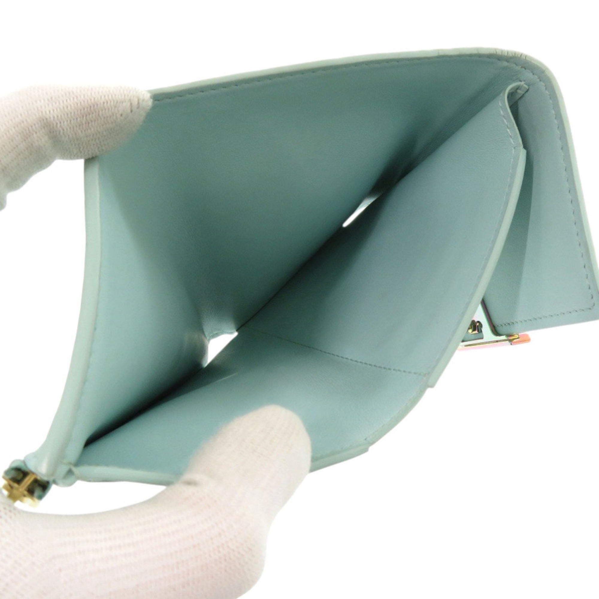 Louis Vuitton Blue Leather Wallet (Tri-Fold) (Pre-Owned)