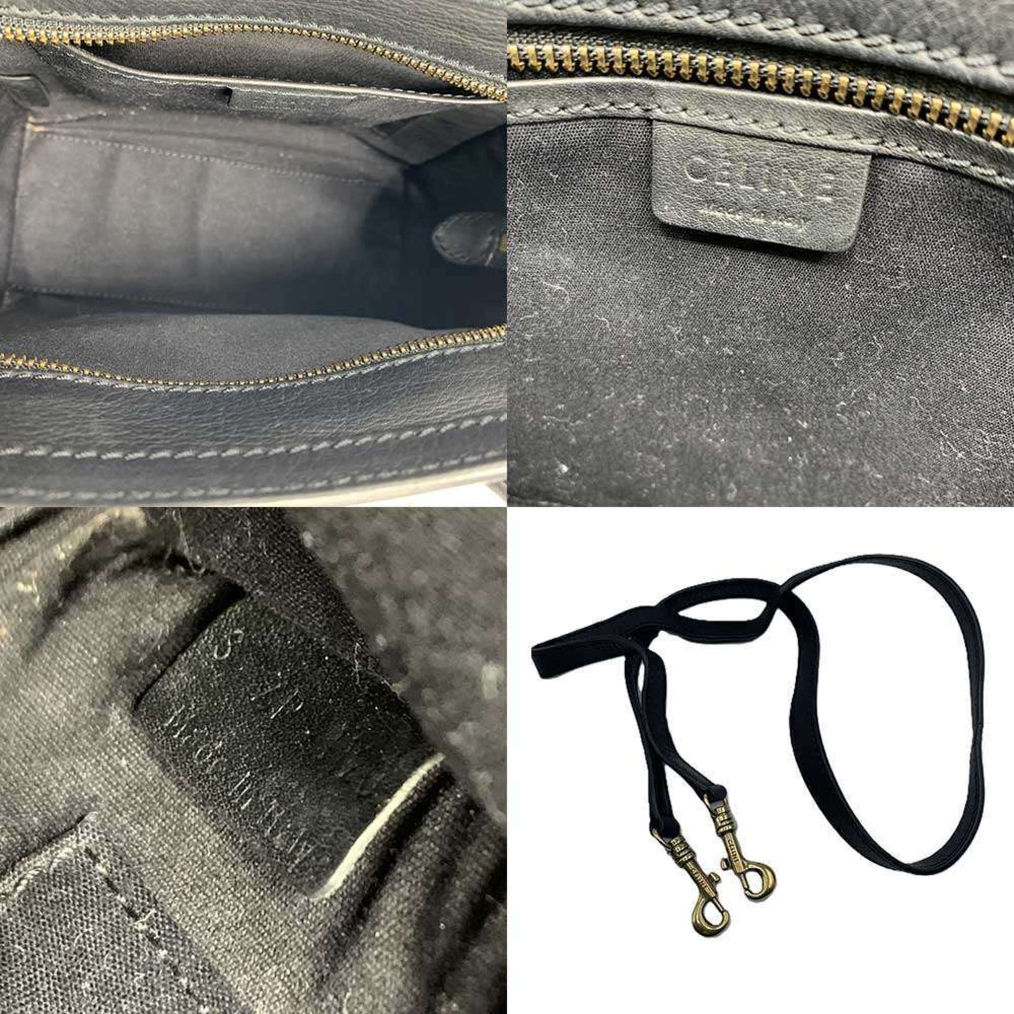 Celine Black Leather Handbag Shoulder Bag (Pre-Owned)