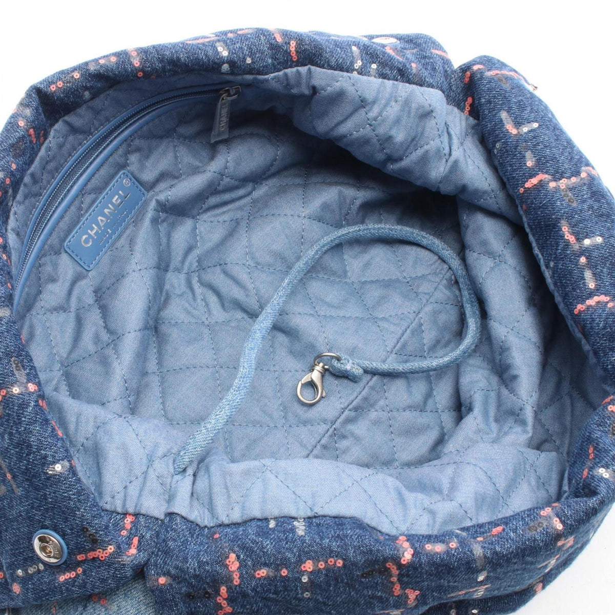 Chanel Blue Denim Handbag Shoulder Bag (Pre-Owned)