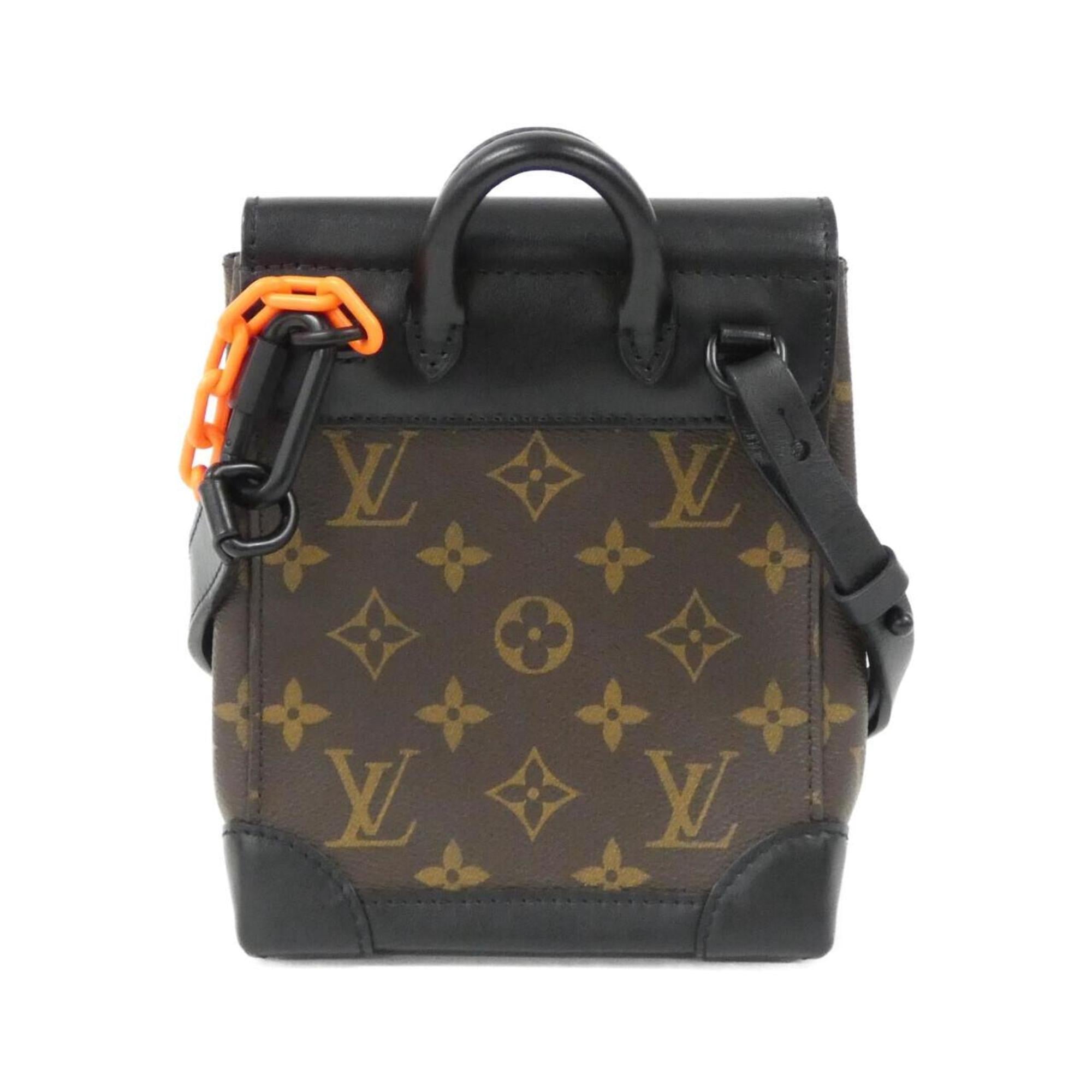 Louis Vuitton Black Brown Coated Canvas Shoulder Bag (Pre-Owned)