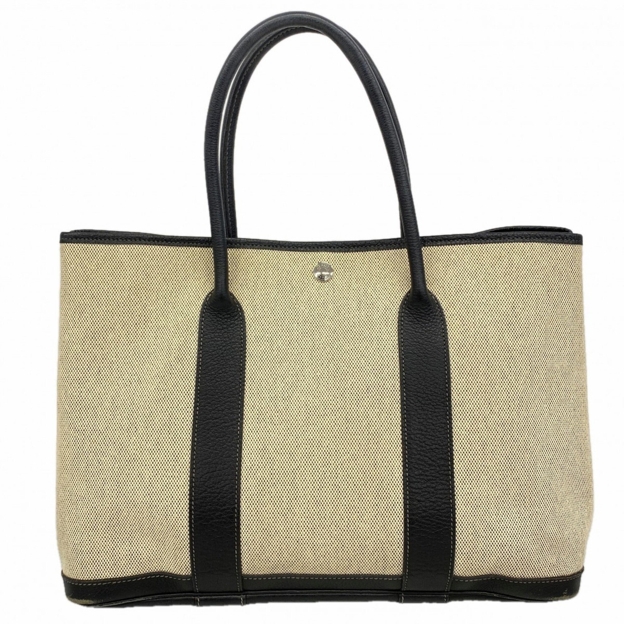Hermes Beige Black Toile H Tote Bag (Pre-Owned)