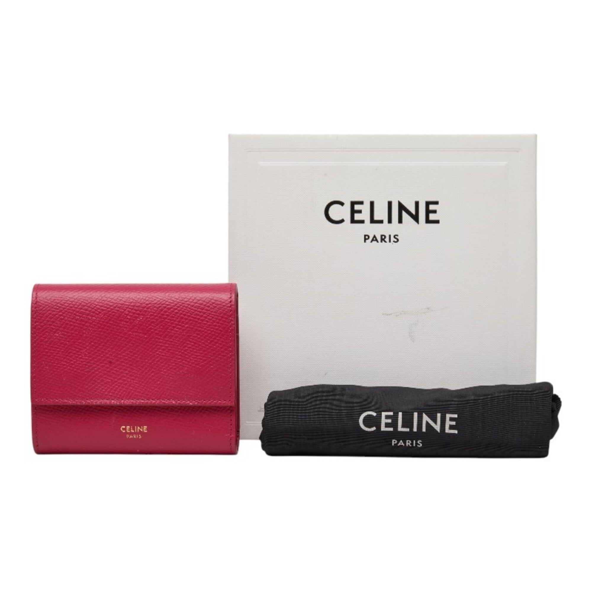 Celine Pink Leather Wallet (Tri-Fold) (Pre-Owned)