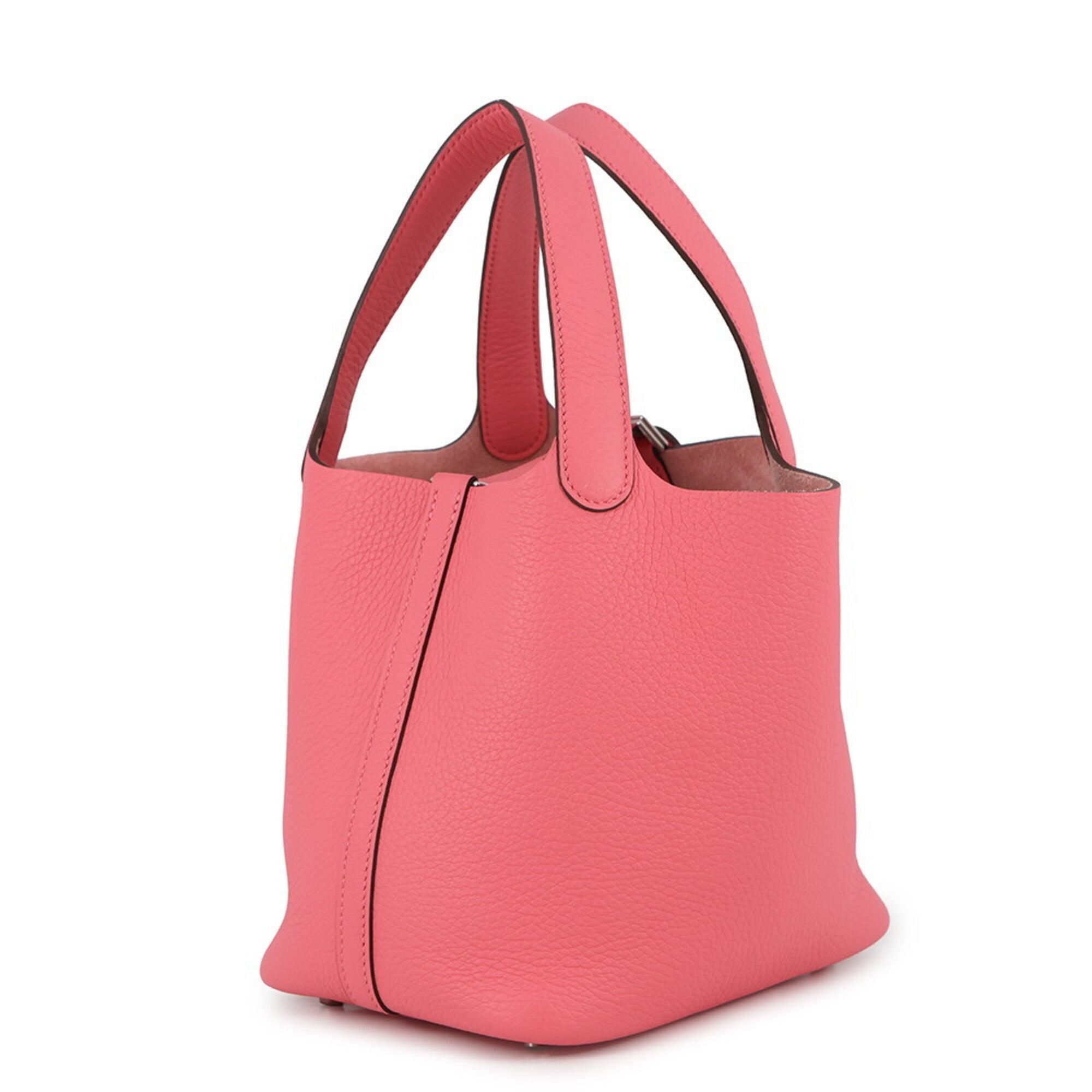Hermes Rose Azalee Taurillon Clemence Leather Handbag (Pre-Owned)