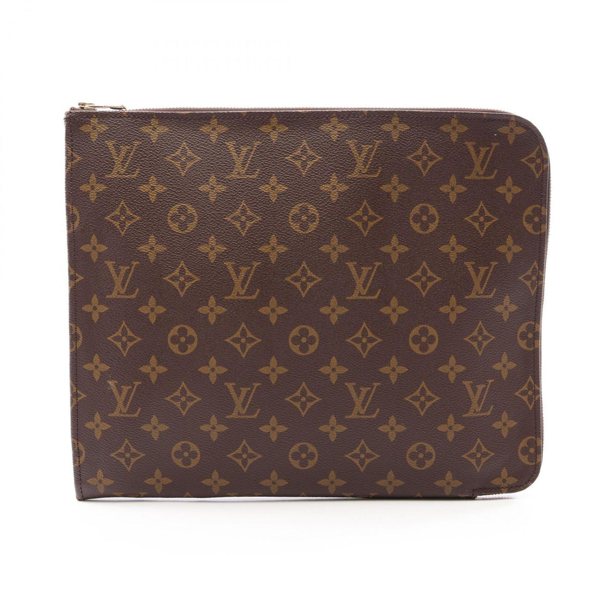 Louis Vuitton Brown Coated Canvas Clutch Bag Handbag (Pre-Owned)
