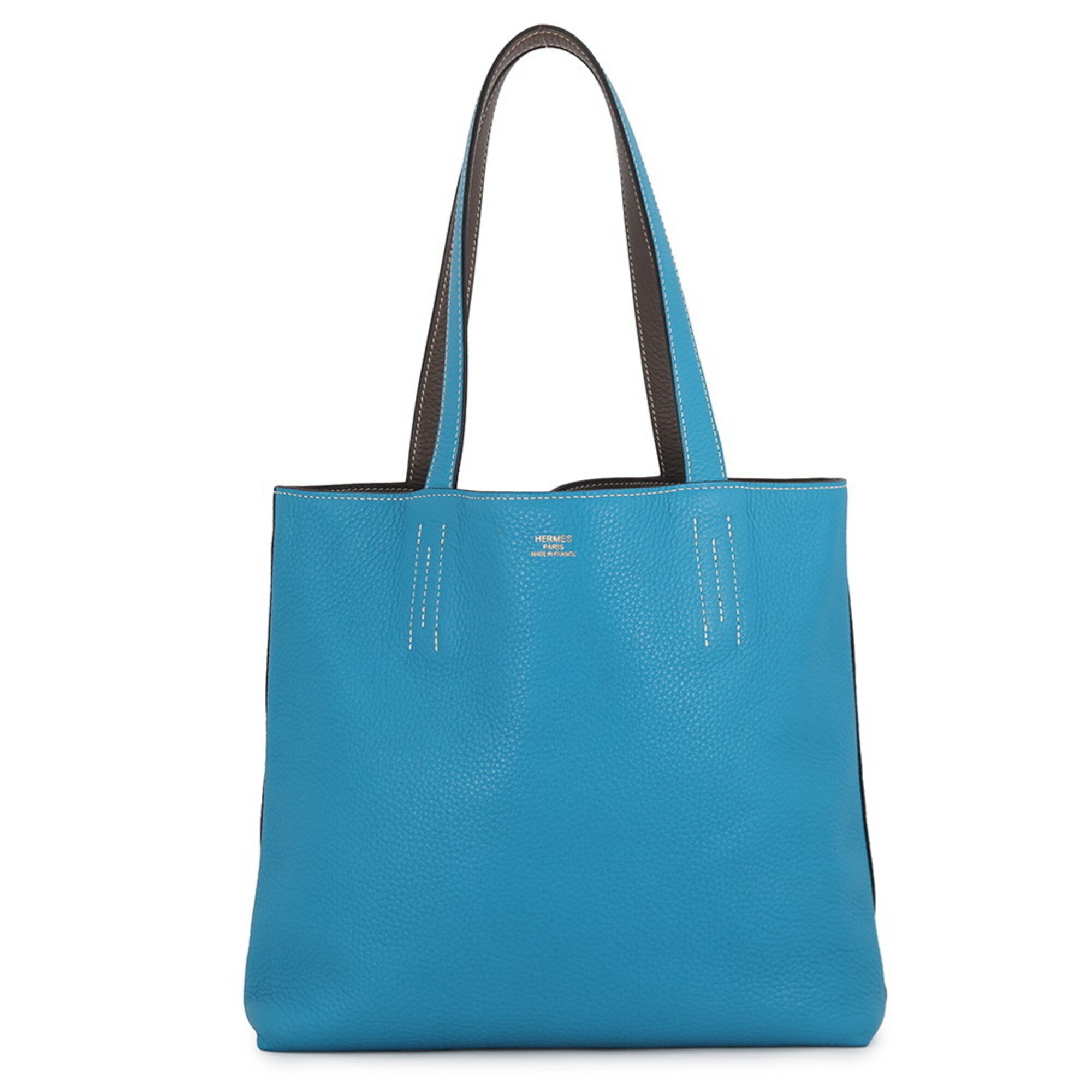 Hermes Etain Taurillon Clemence Leather Handbag Tote Bag (Pre-Owned)