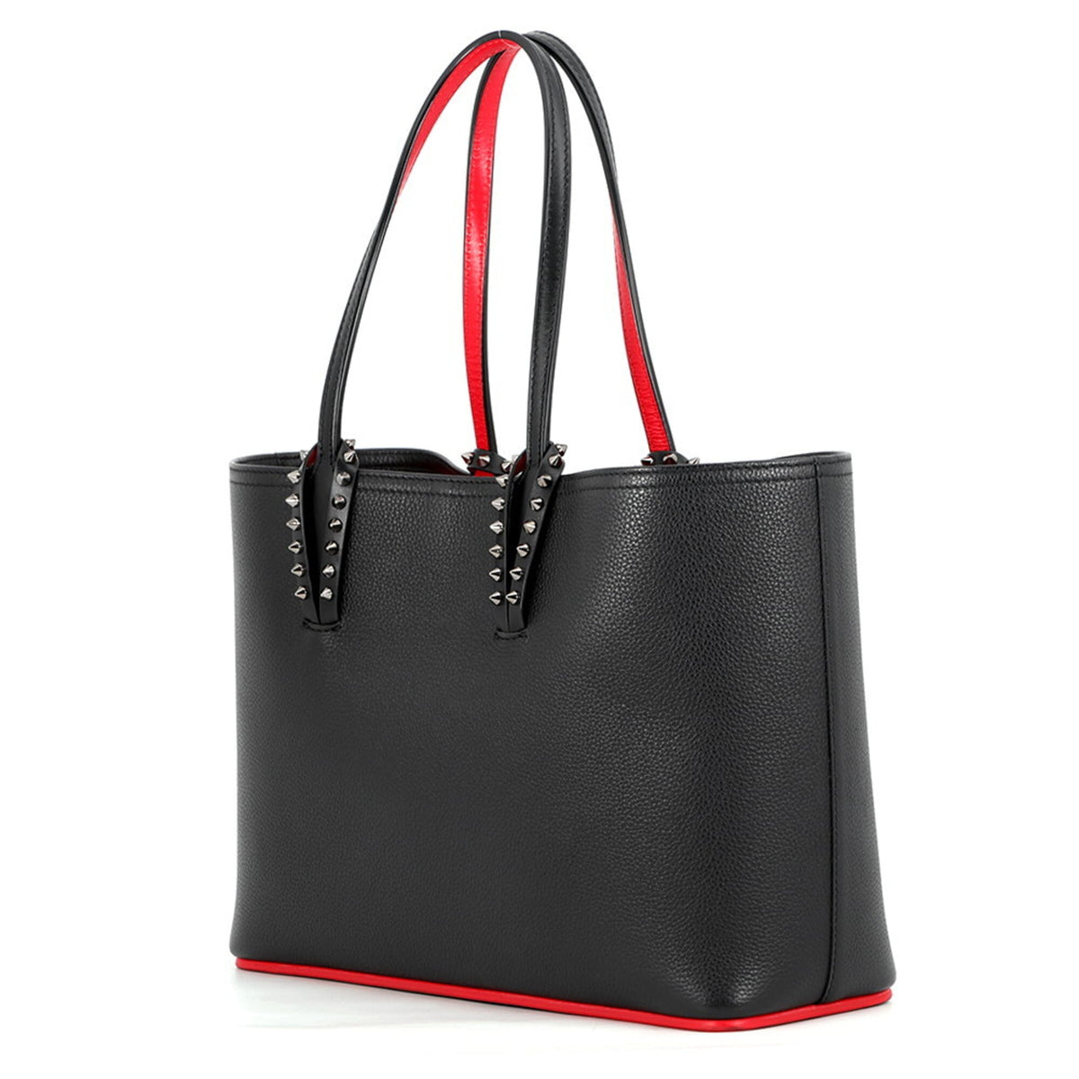 Christian Louboutin Black Leather Handbag Tote Bag (Pre-Owned)