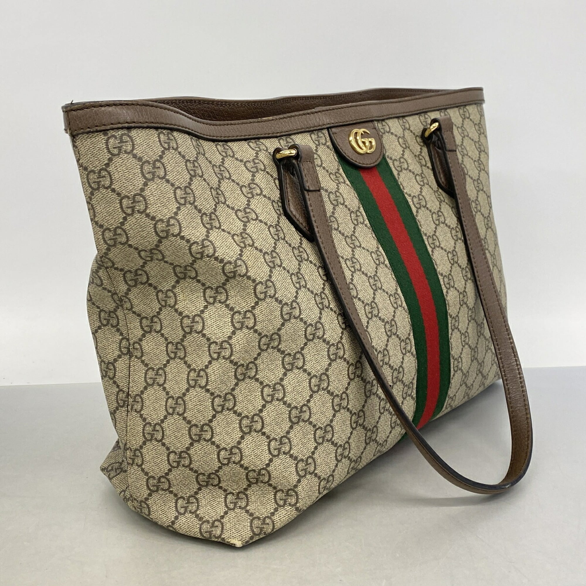Gucci Beige Brown Pvc Tote Bag (Pre-Owned)