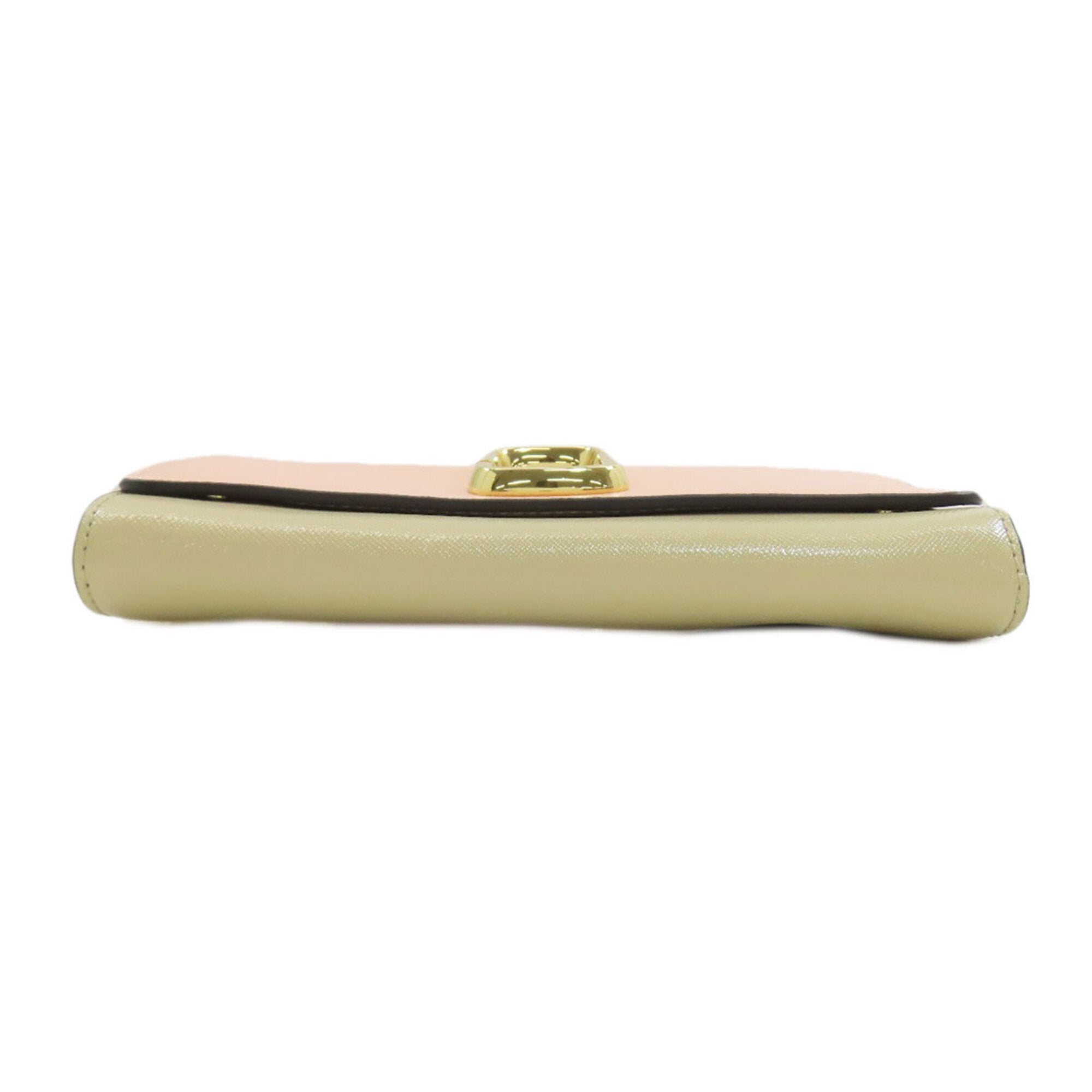 Marc Jacobs Beige Pink Leather Chain/Shoulder Wallet (Pre-Owned)