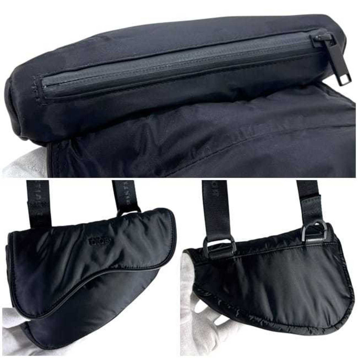 Christian Dior Black Nylon Saddle Bag Shoulder Bag Sling Bag (Pre-Owned)