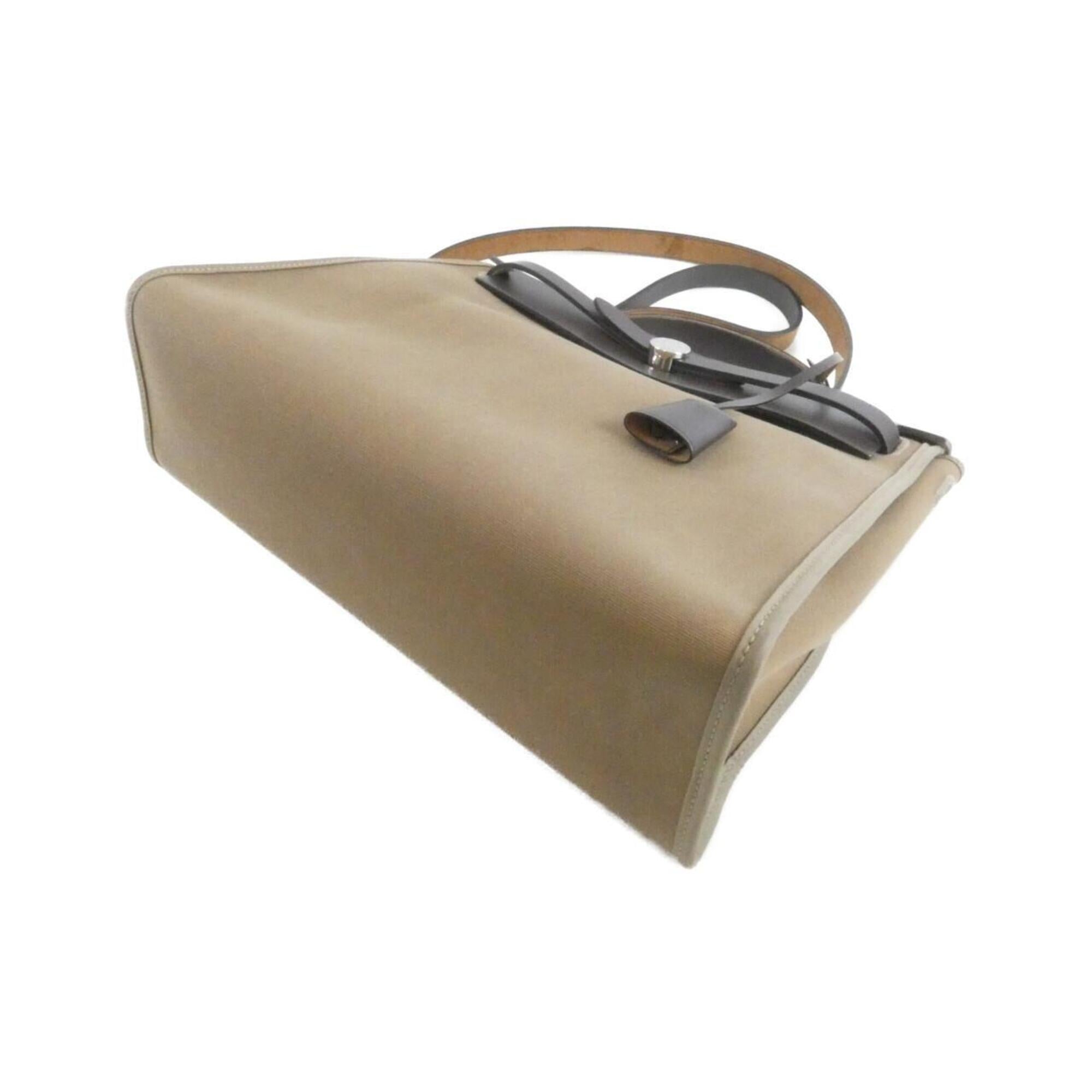 Hermes Ebene Etoupe Gray Toile Officier Handbag Pouch (Pre-Owned)
