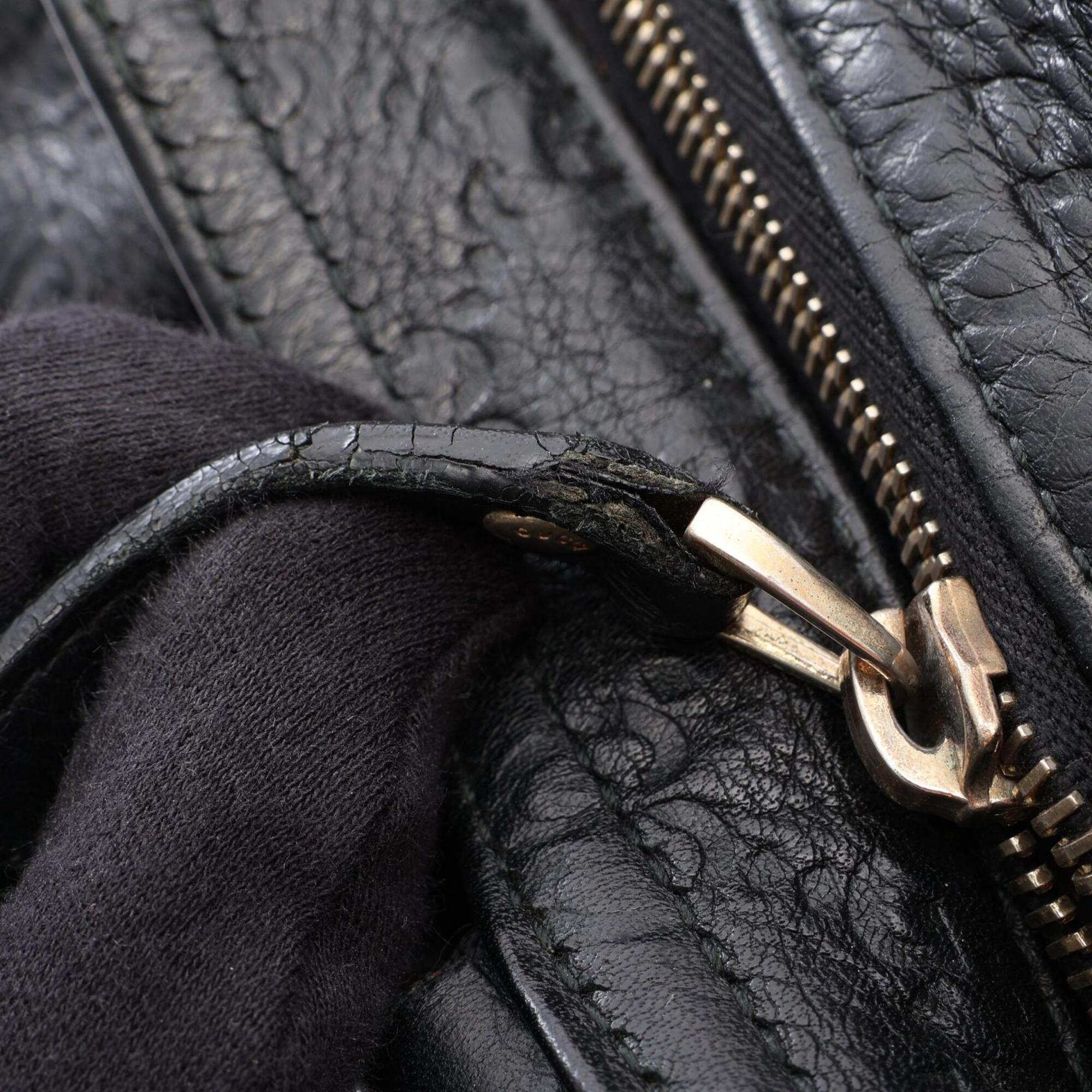 Gucci Black Leather Handbag Shoulder Bag (Pre-Owned)