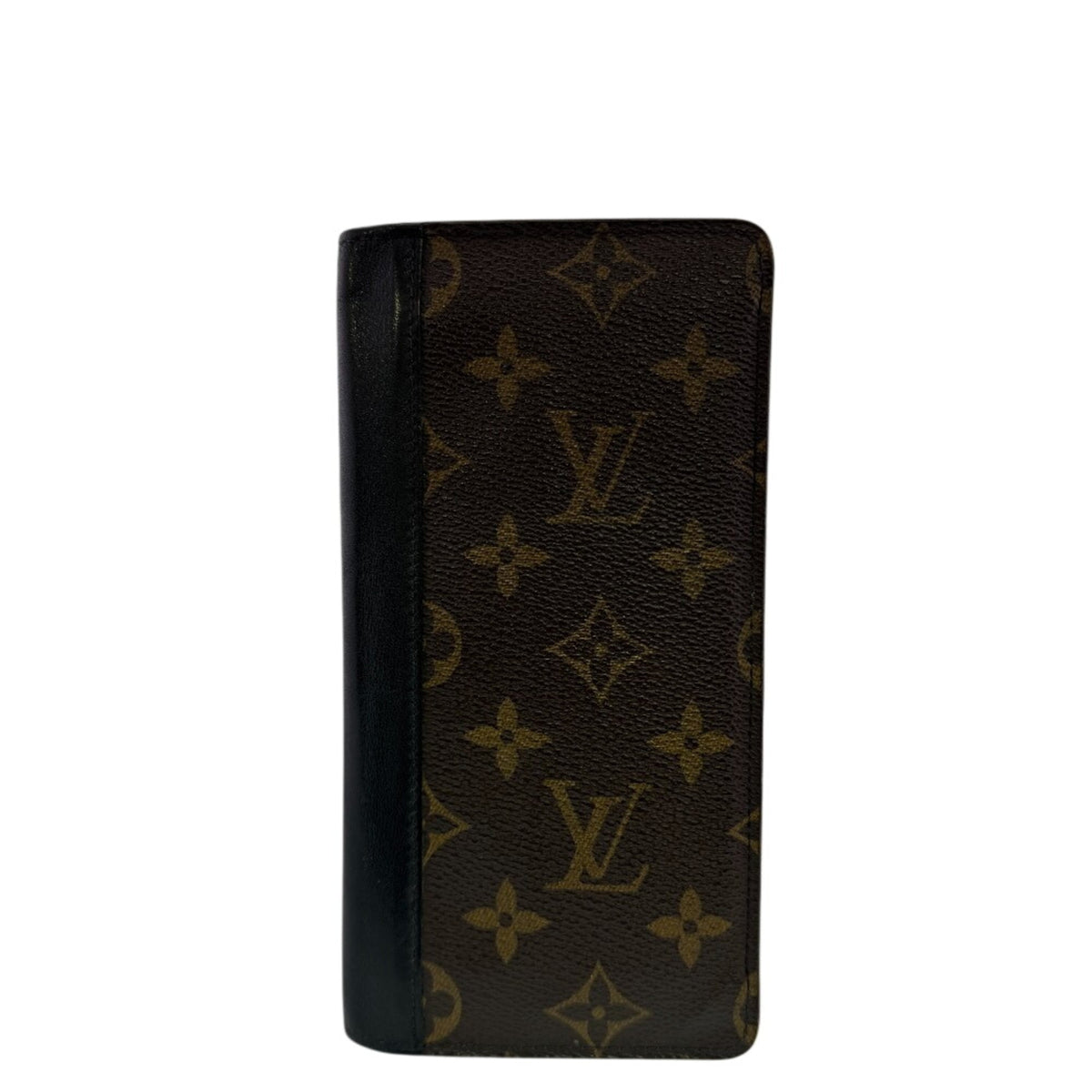 Louis Vuitton Black Leather Long Wallet (Bi-Fold) (Pre-Owned)