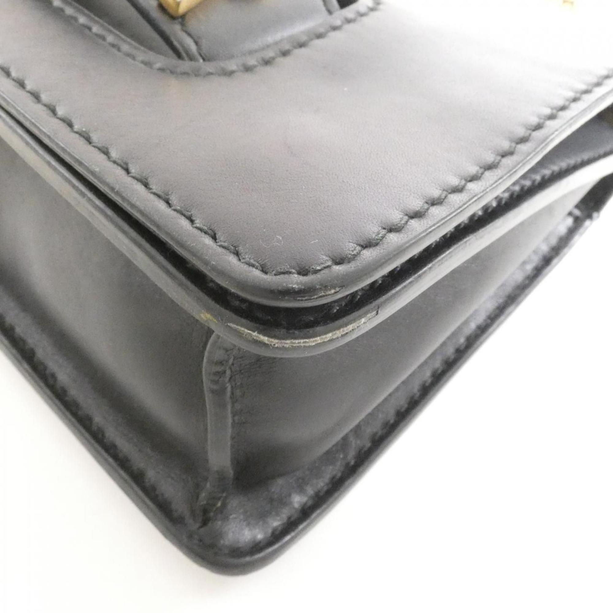 Christian Dior Black Leather Shoulder Bag (Pre-Owned)