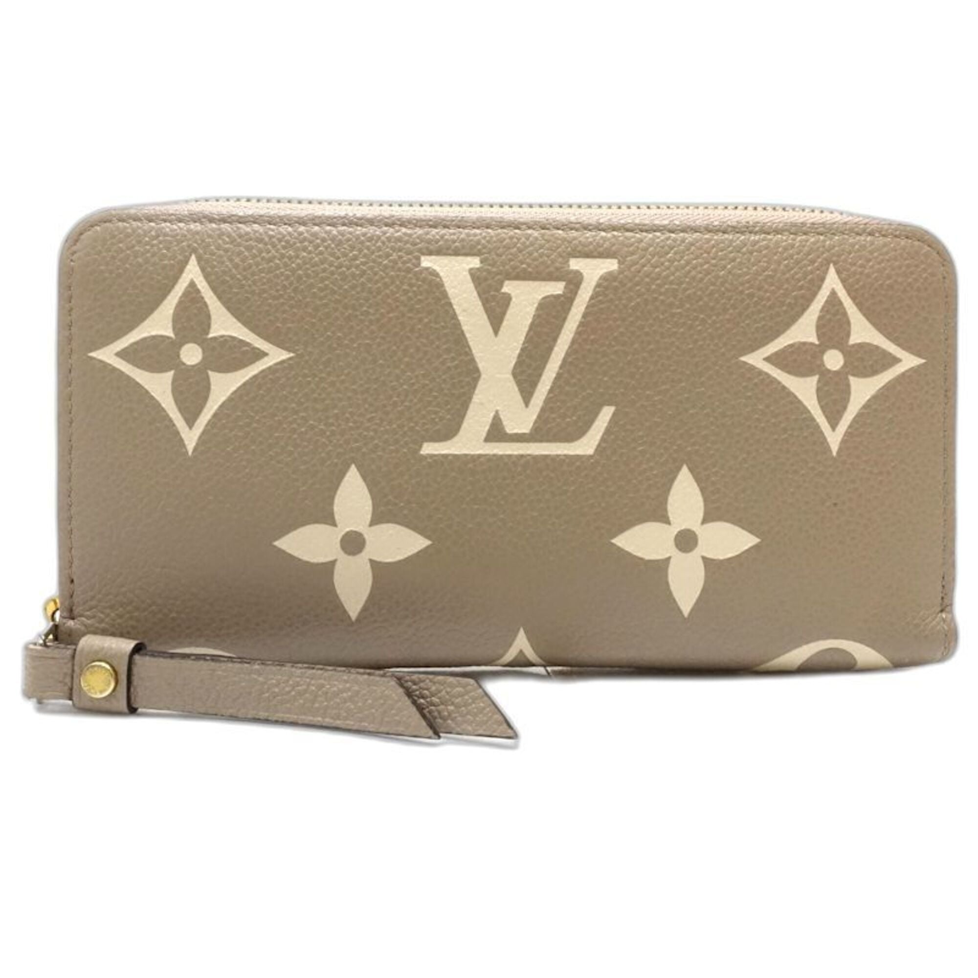 Louis Vuitton Cream Tourterelle Leather Long Wallet (Bi-Fold) (Pre-Owned)