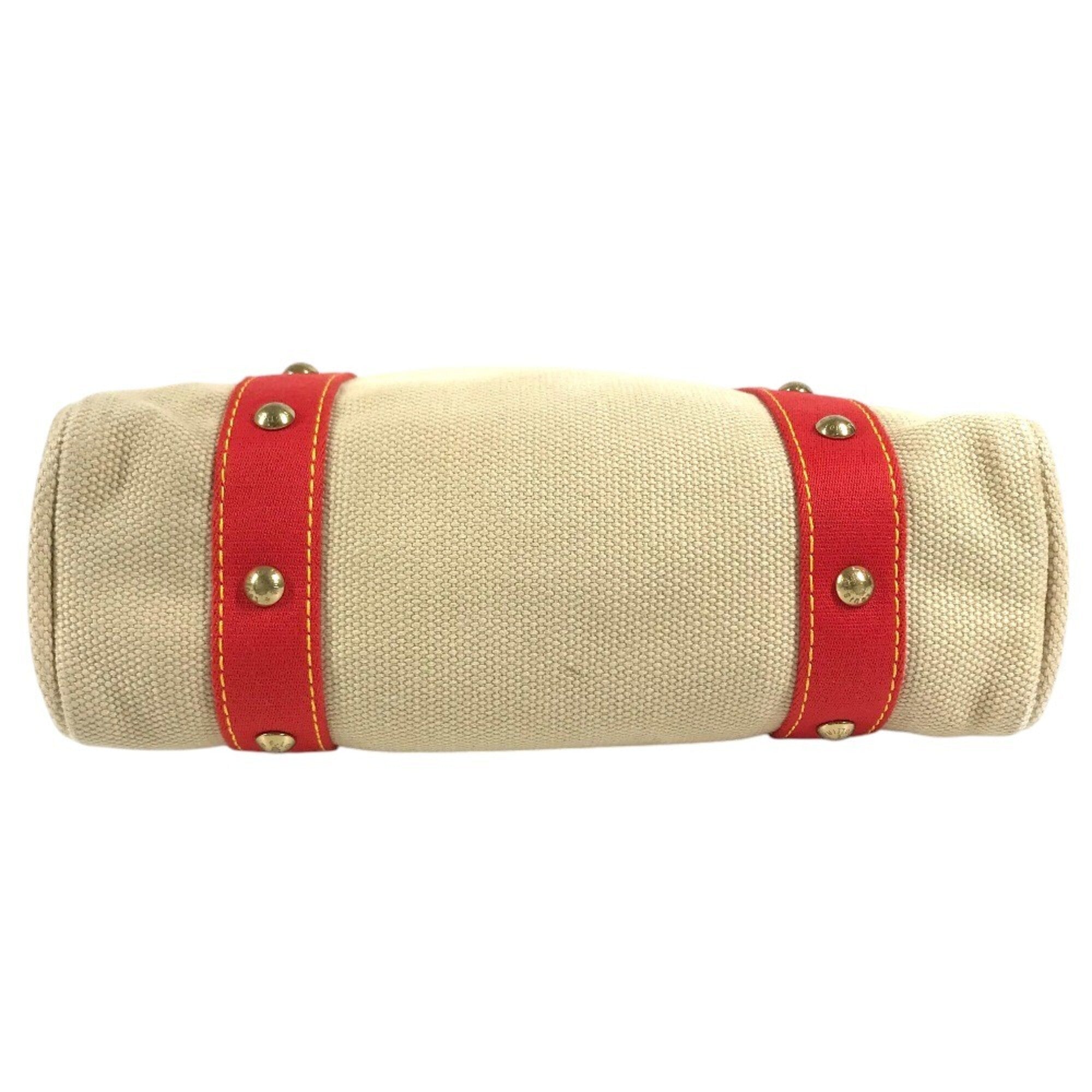 Louis Vuitton Antigua Beige Red Color Canvas Shoulder Bag Tote Bag (Pre-Owned)