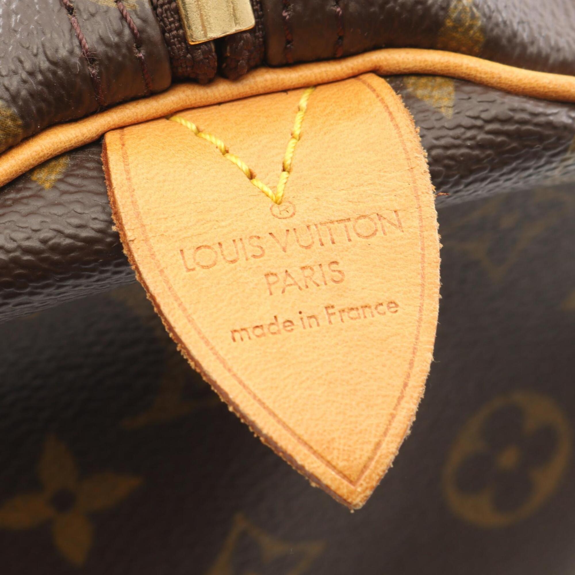Louis Vuitton Brown Coated Canvas Leather Monogram Boston Bag Handbag (Pre-Owned)