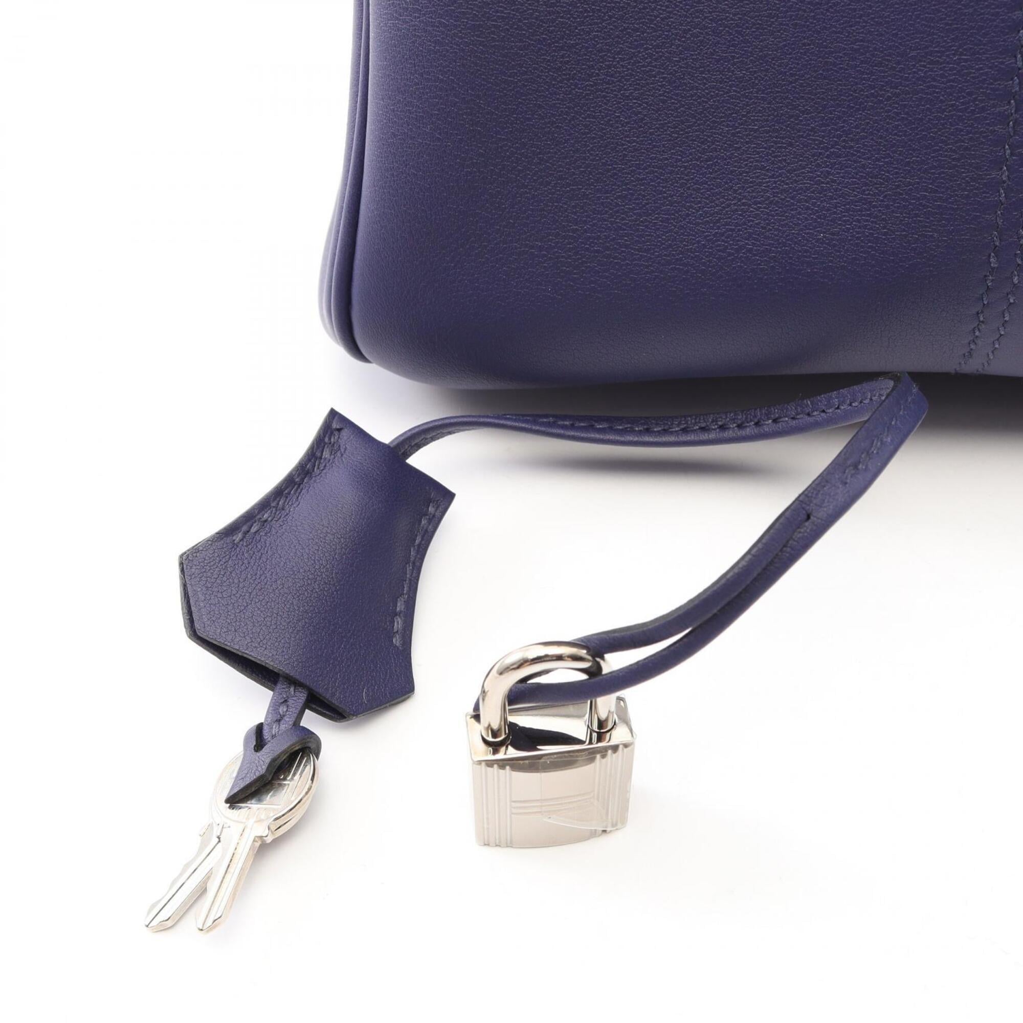 Hermes Blue Brown Swift Leather Leather Handbag (Pre-Owned)